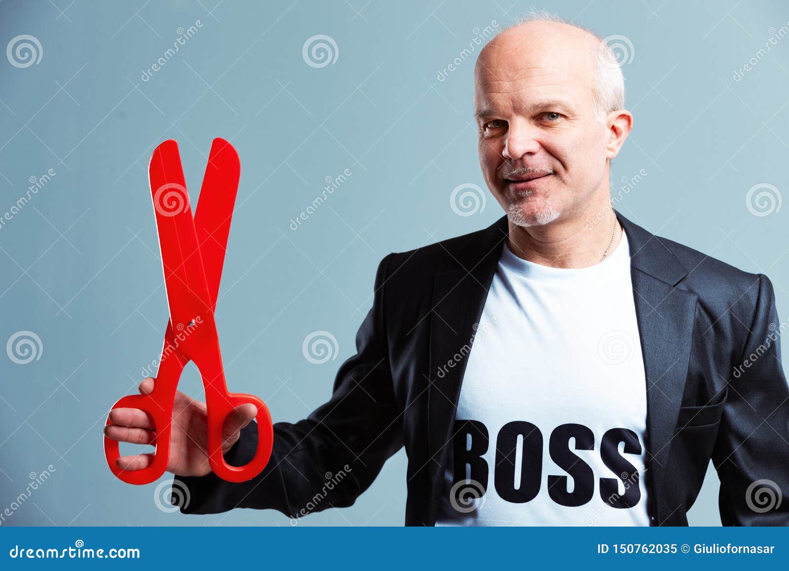 Man With Extra Large Scissors Stock Photo - Download Image Now - Scissors,  Businessman, Opening Ceremony - iStock