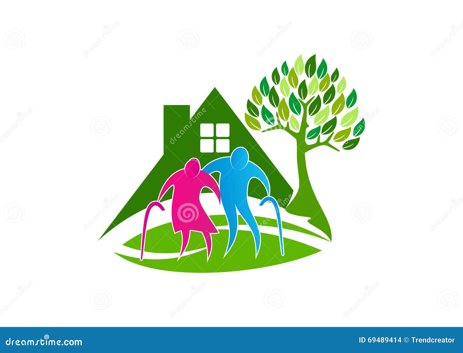 Senior Care Logo Elder People Symbol Icon Healthy Nursing