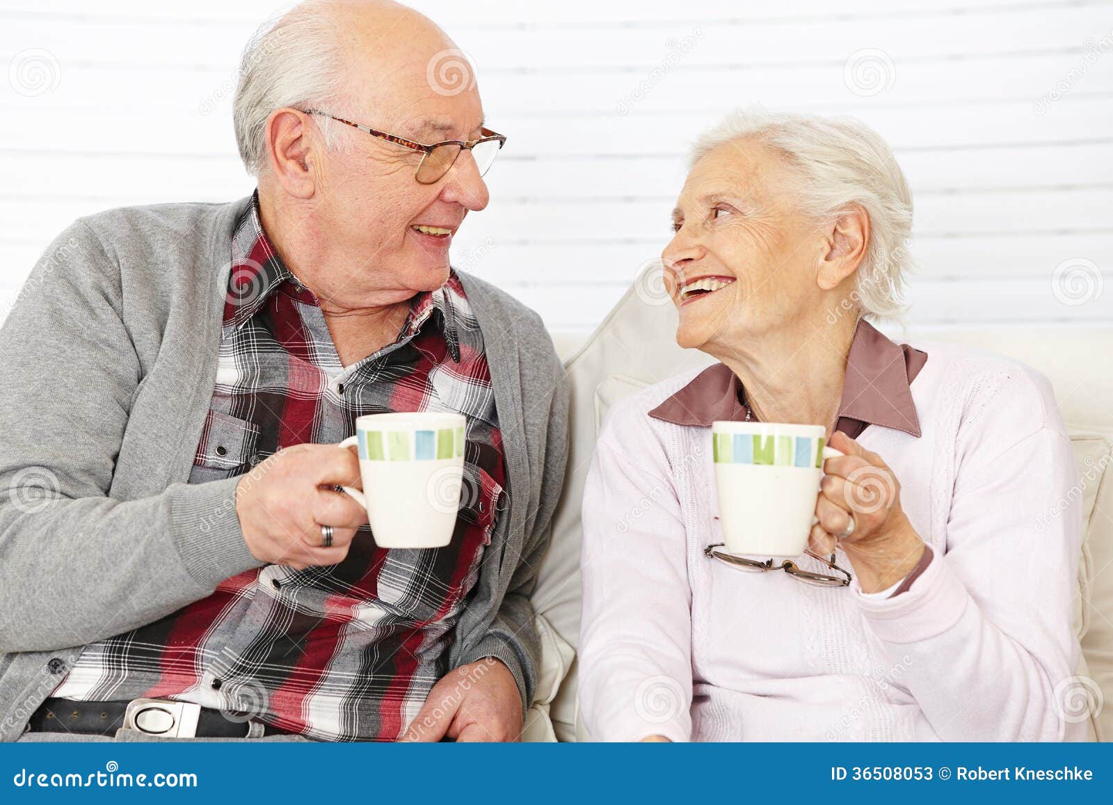 Senior Citizen Couple Drinking Stock Image Image of talk, coffee