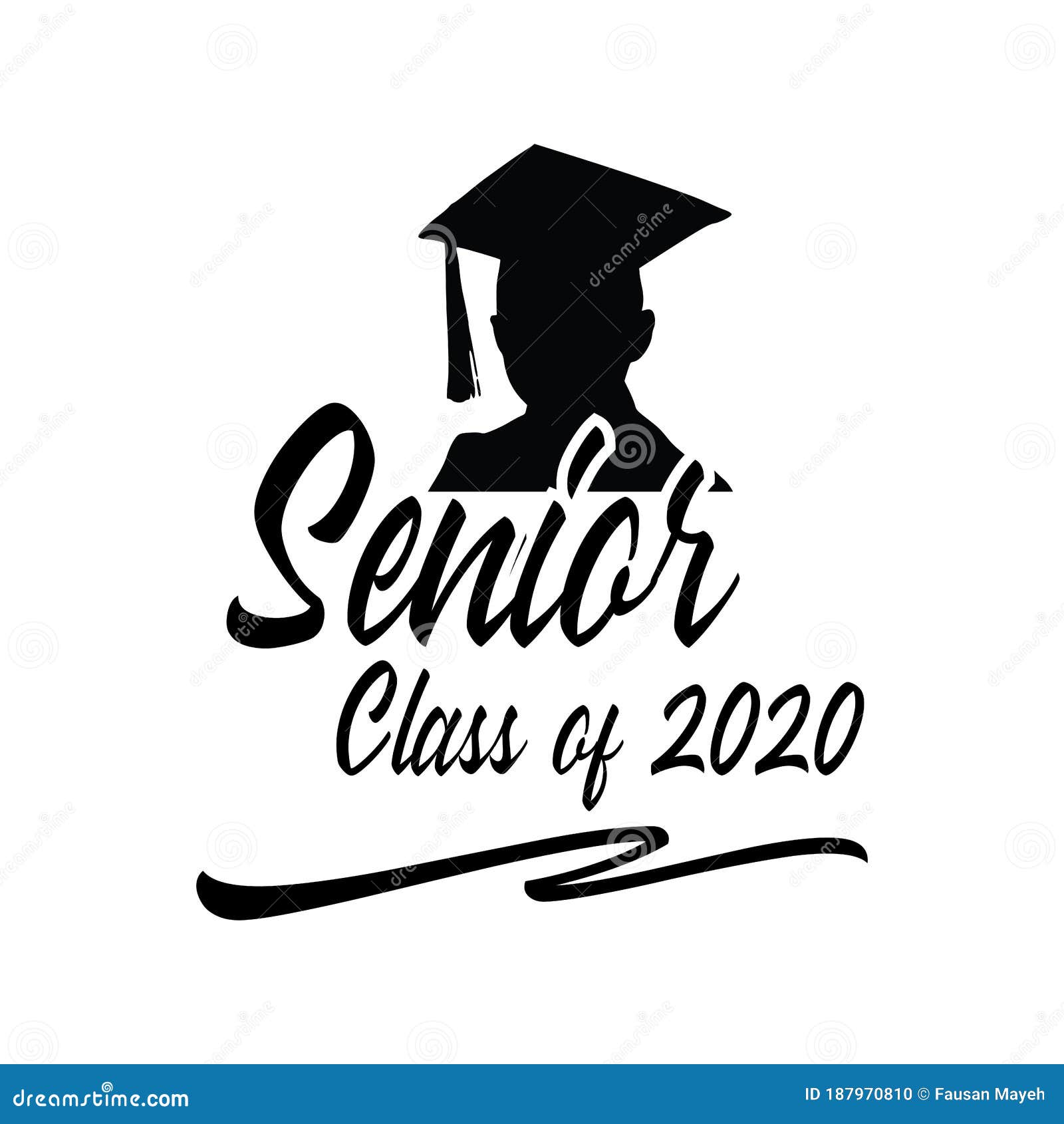 Senior Class of 2020 Vector Style Illustration Design on White