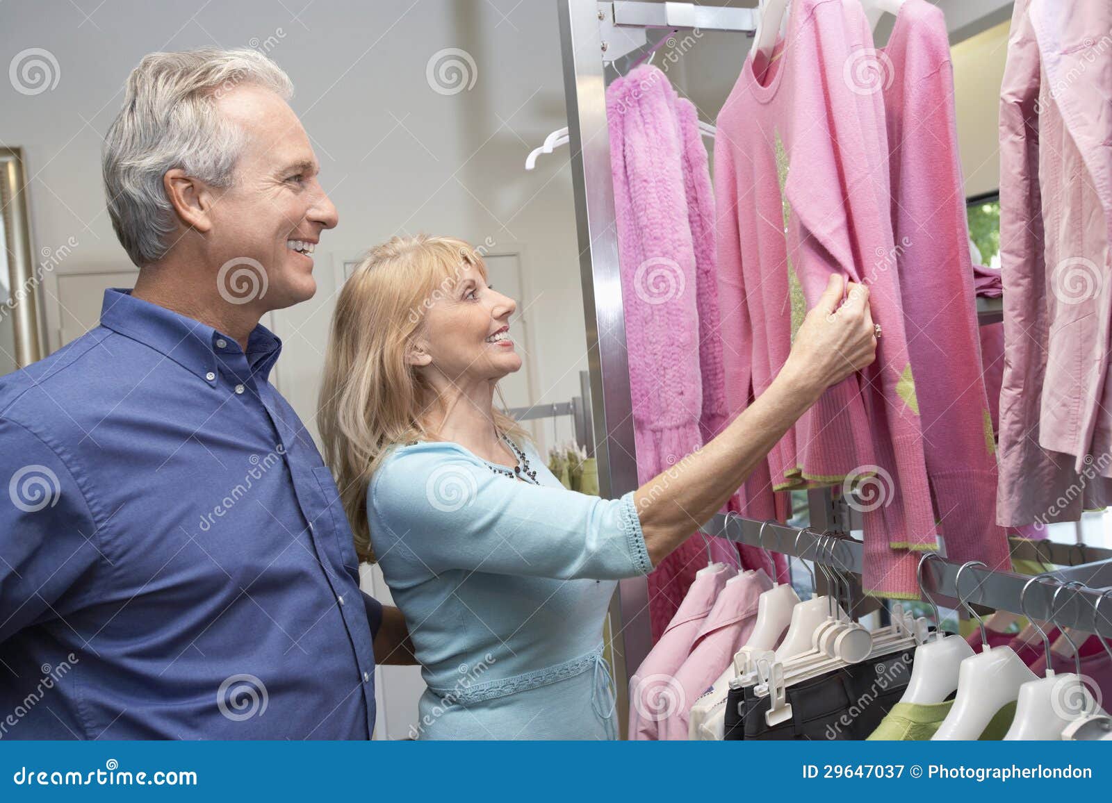 Senior Couple in Clothing Store Stock Image Image of caucasian