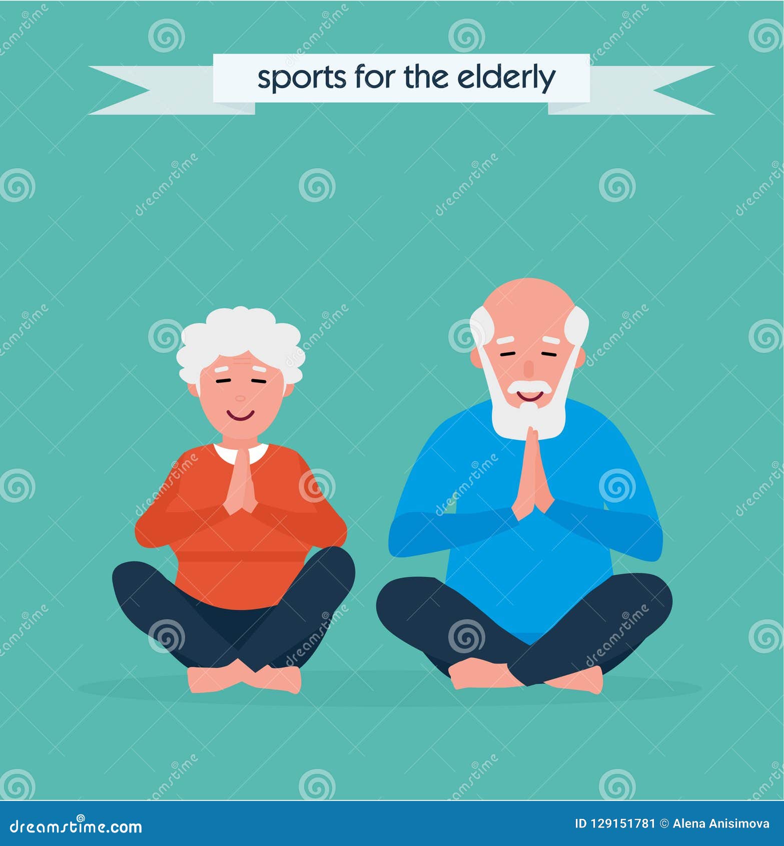 Senior Couple is Doing Fitness Training. Doing Yoga Together. Healthy ...