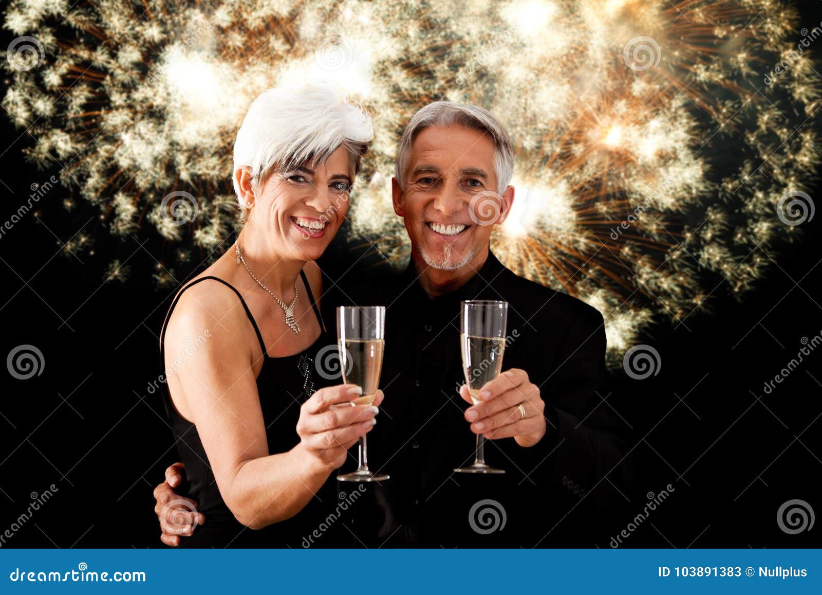 New Year`s Senior Couple stock image. Image of togetherness - 103891383