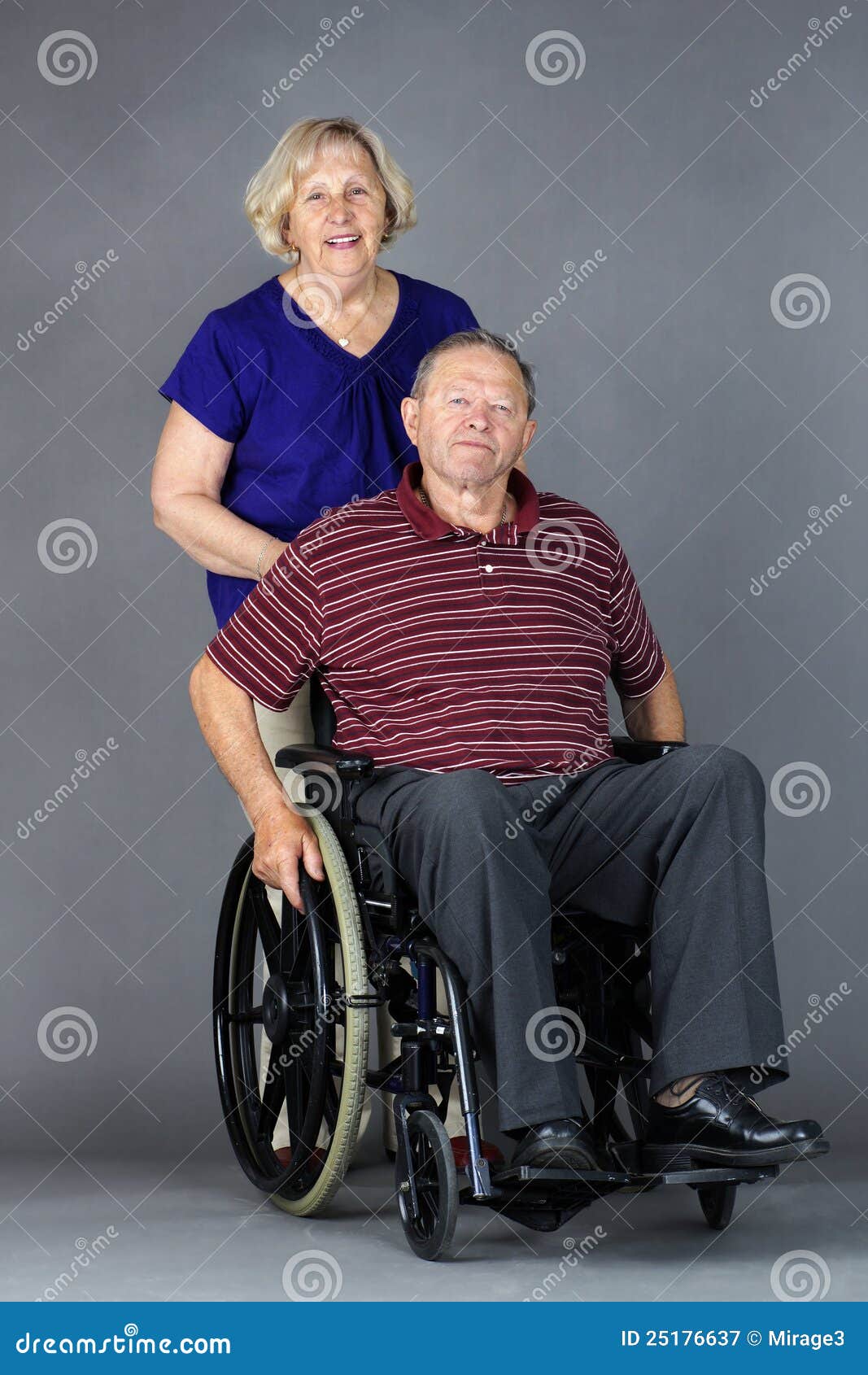 Senior Couple with Man in Wheelchair Stock Image Image of injury