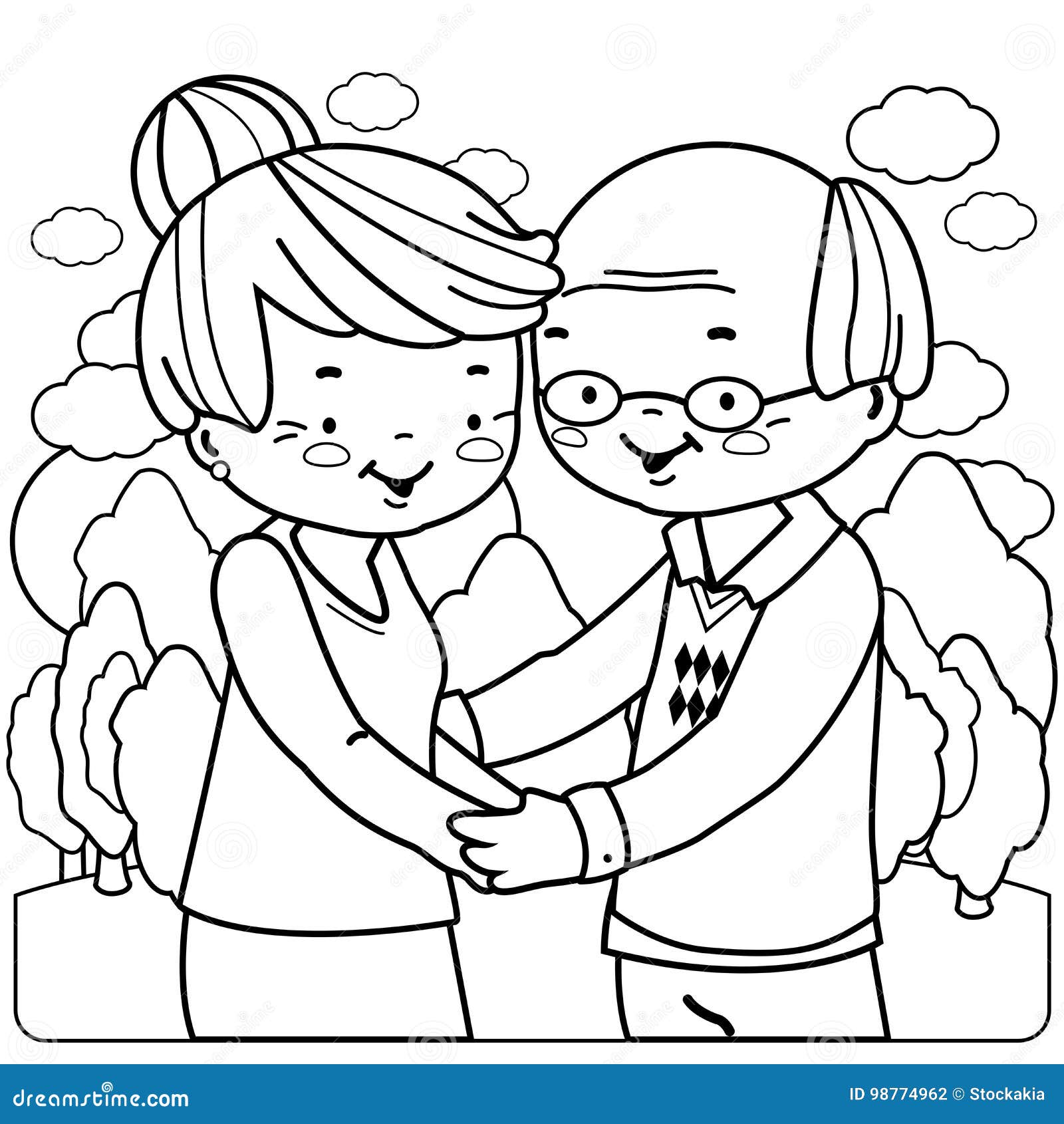 old man coloring page