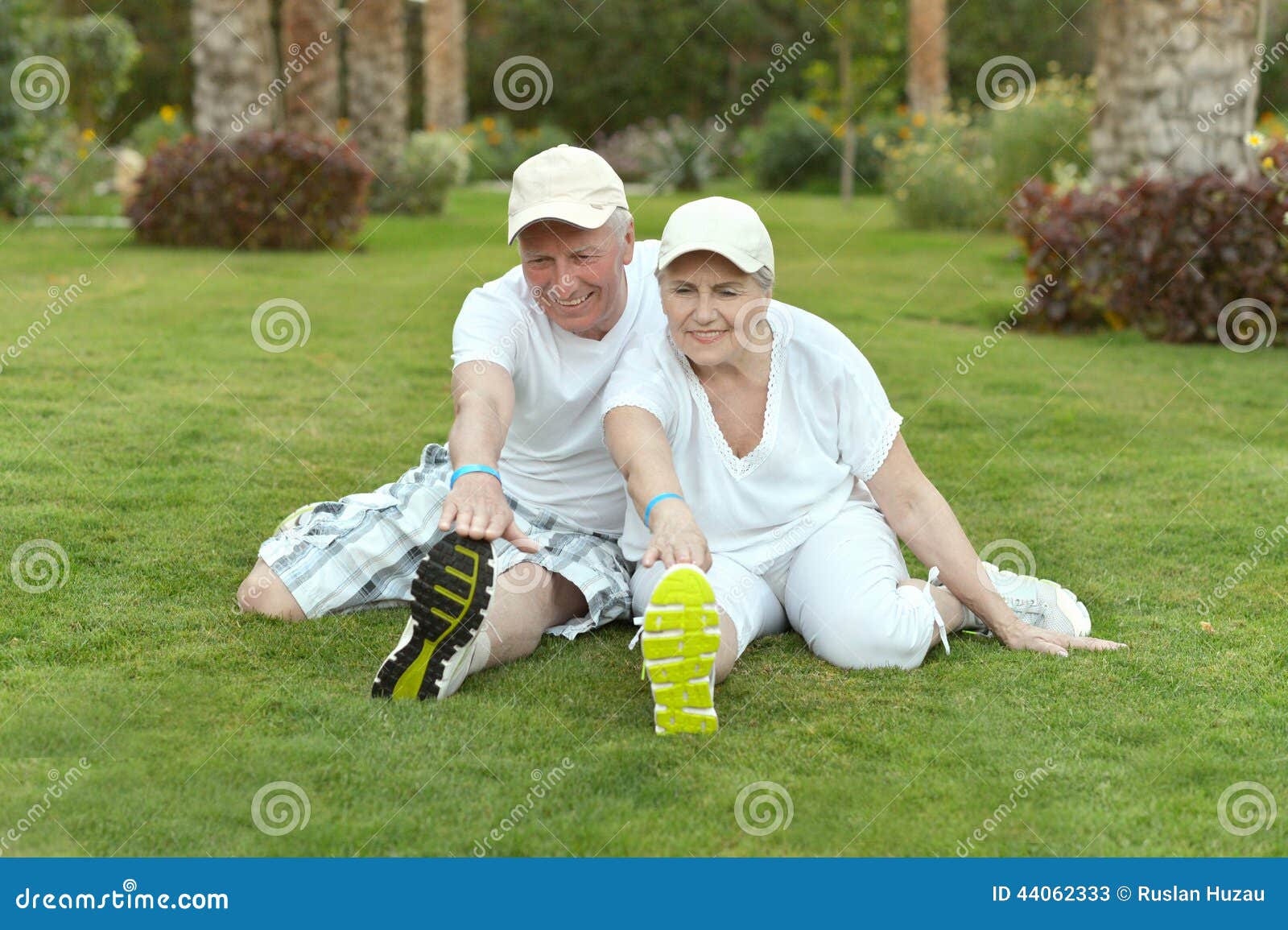 Senior Couple Sitting on Grass Stock Image Image of natural, lover