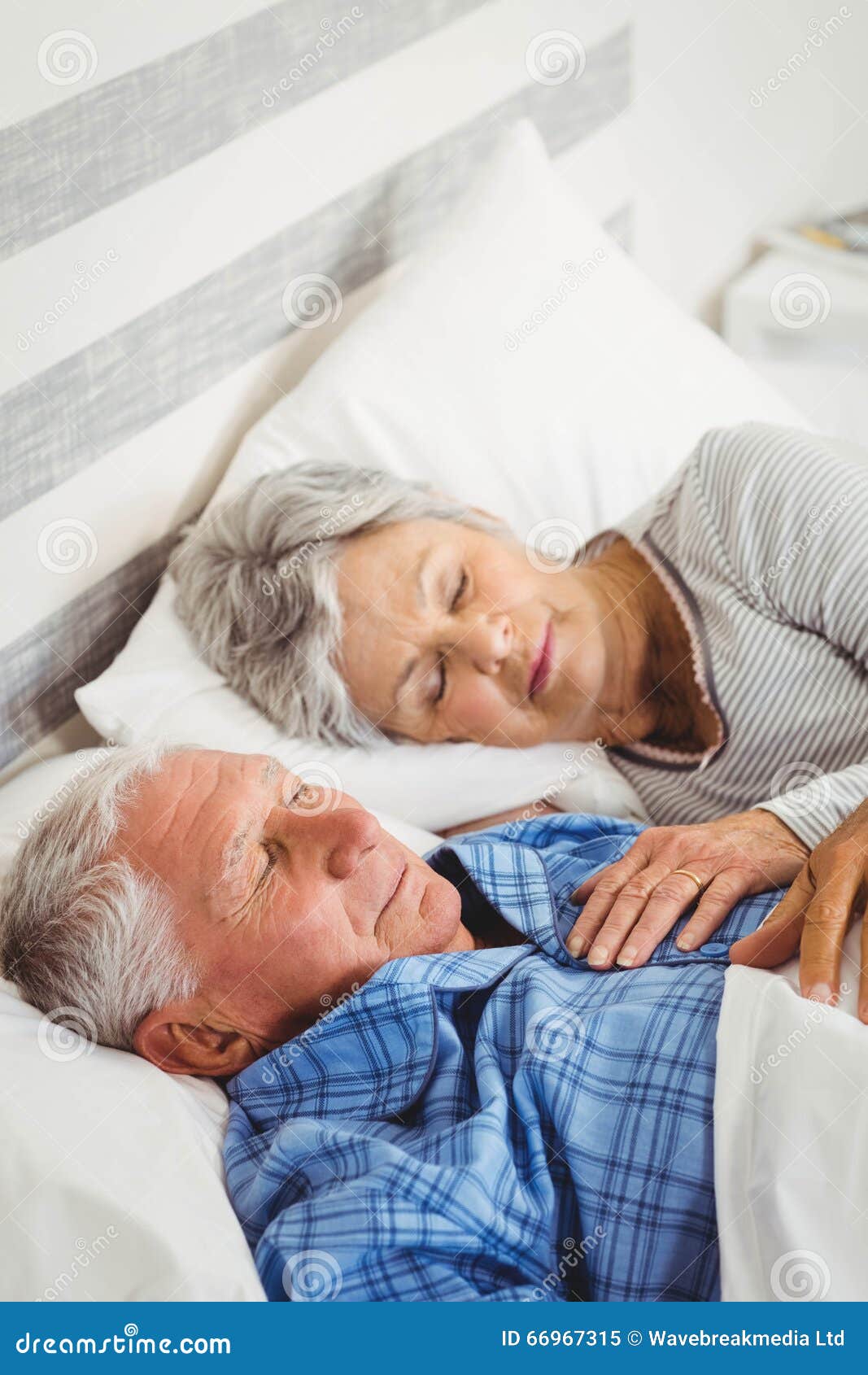 Senior Couple Sleeping on Bed Stock Image Image of couple, bedroom