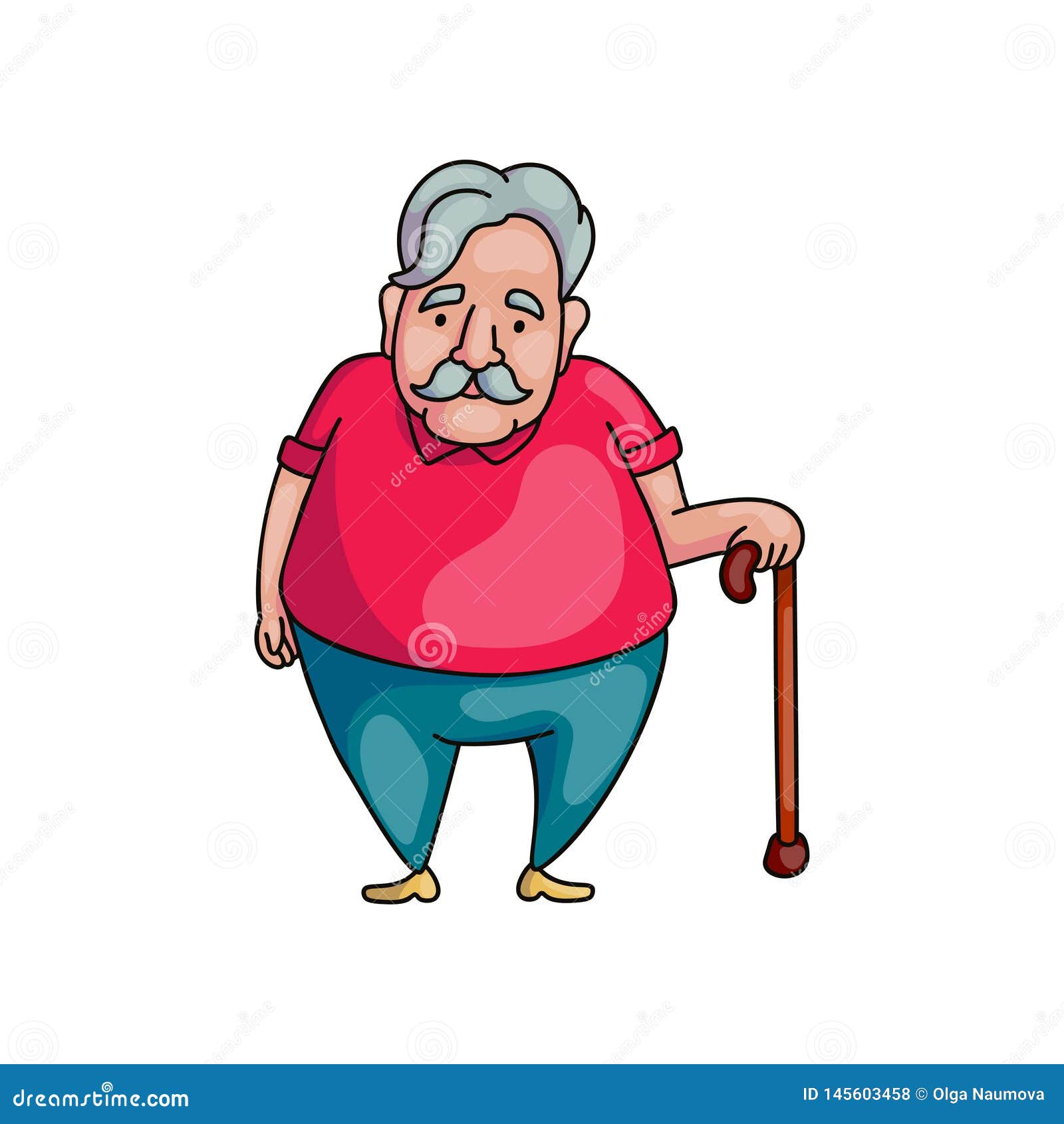 Fat Man Walking Cartoon