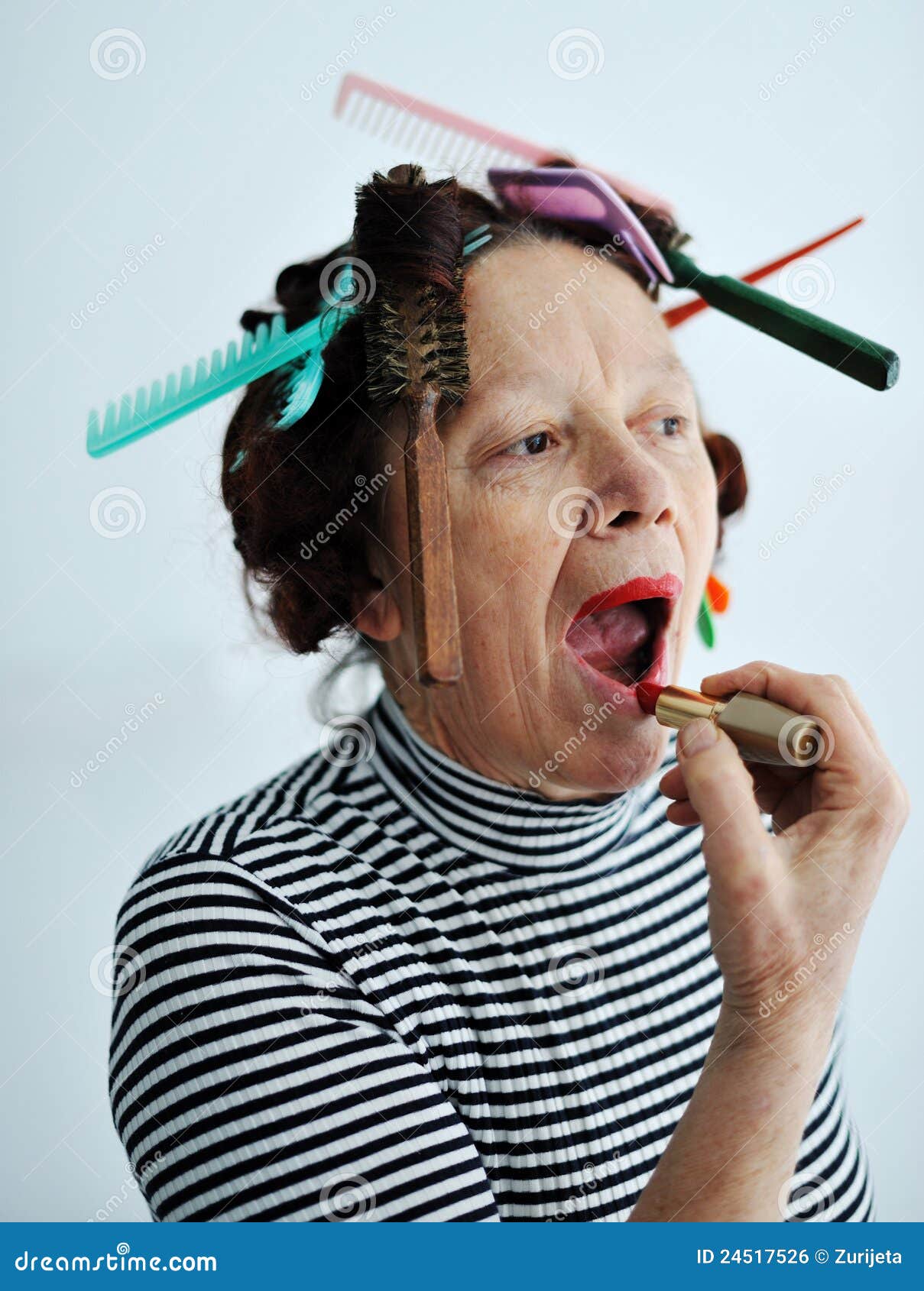 Senior Don't Put On That Lipstick Senior Female Putting Lipstick Stock Photo - Image of elegance, face