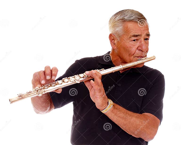 Senior Flute Player stock image. Image of practice, entertainment 2986933