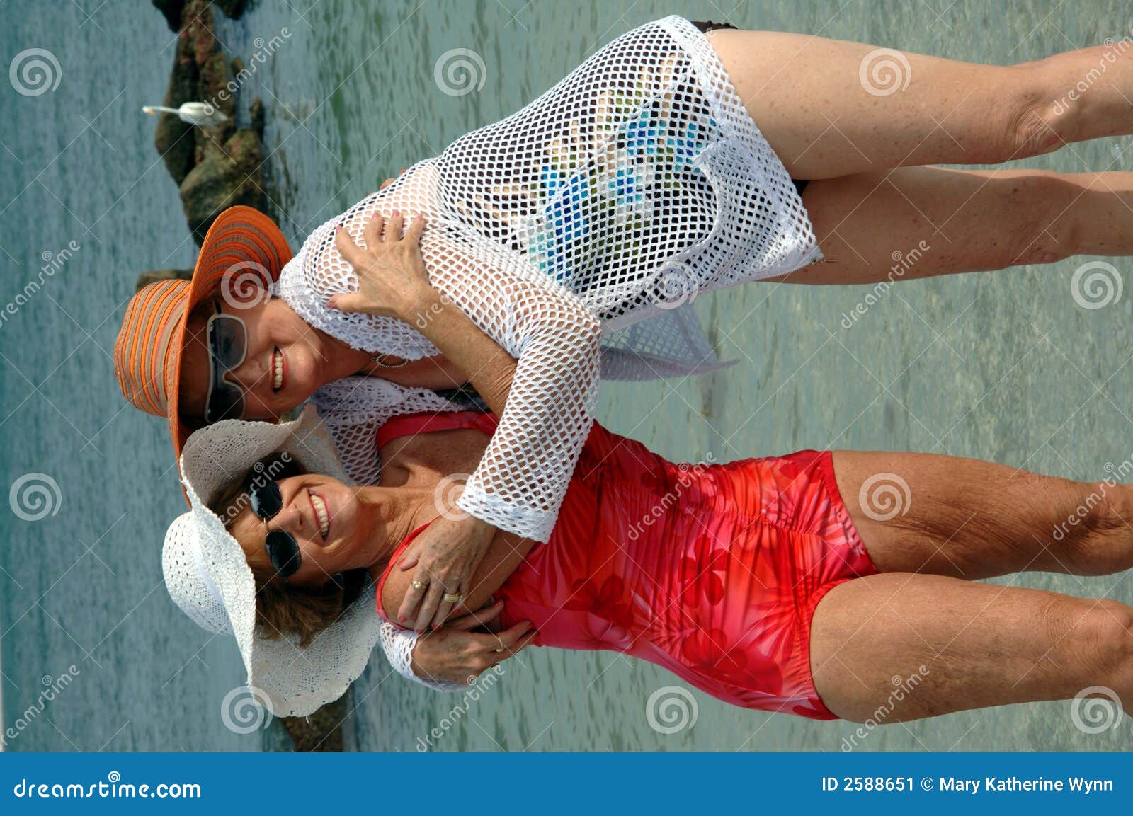Senior Friends Beach Vacation Stock Image Image of baby, enthustastic