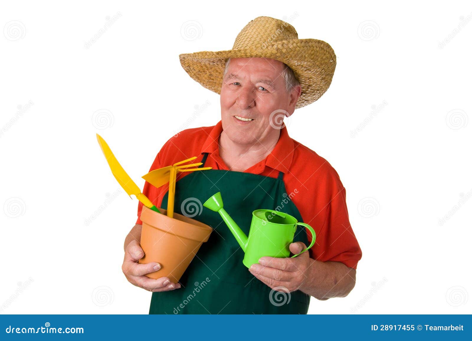 Senior Gardener Holding Gardening Tools Stock Image Image of watering
