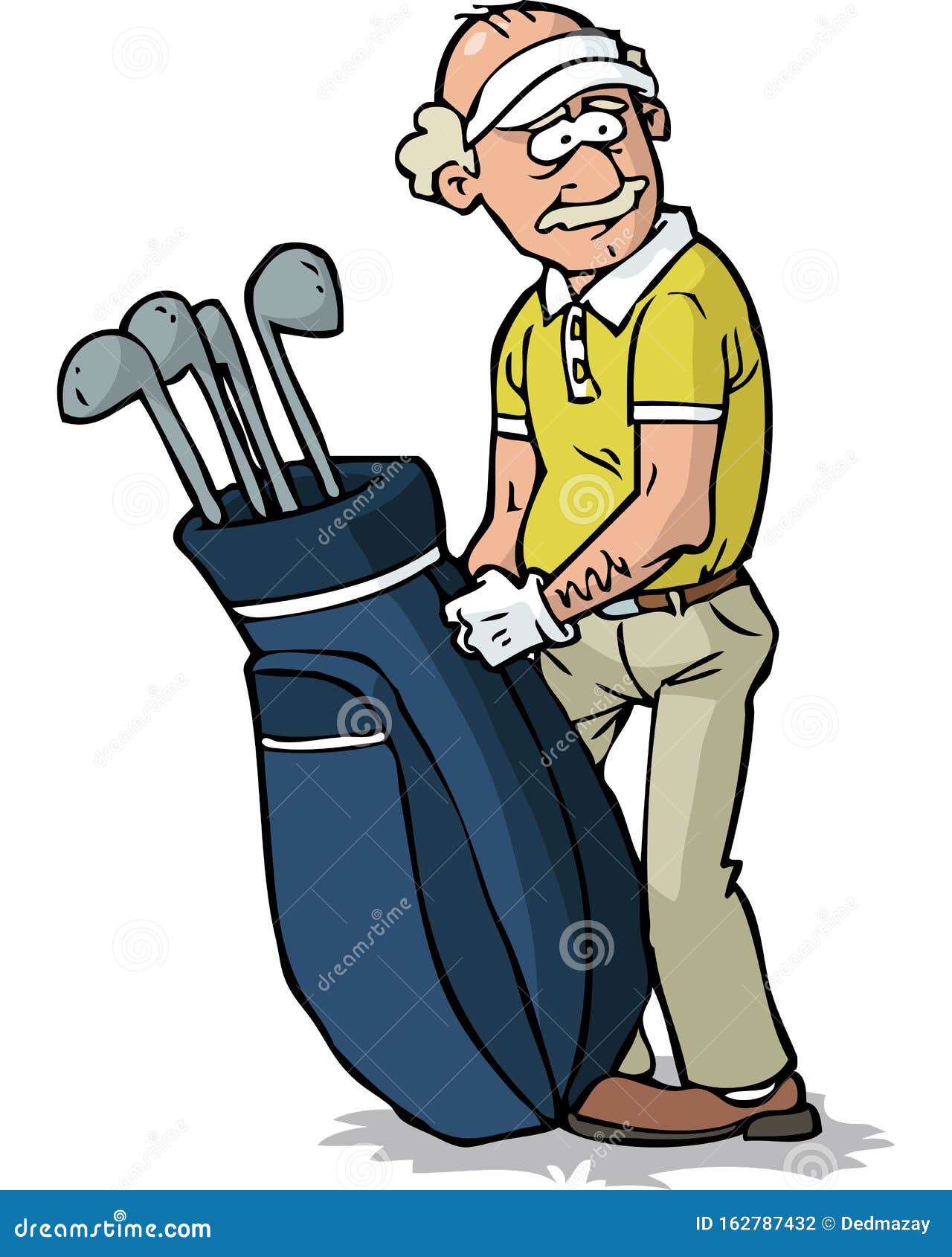 Senior golfercartoon vector illustratie. Illustratie