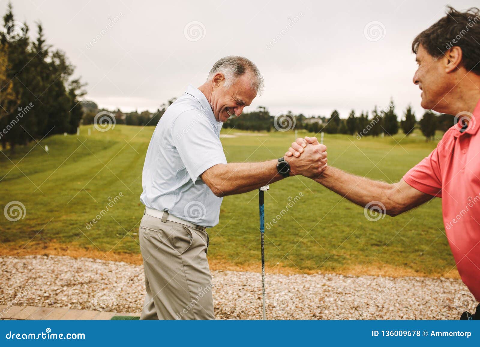 Senior Golfers Enjoying at Golf Driving Range Stock Photo Image of competition, caucasian