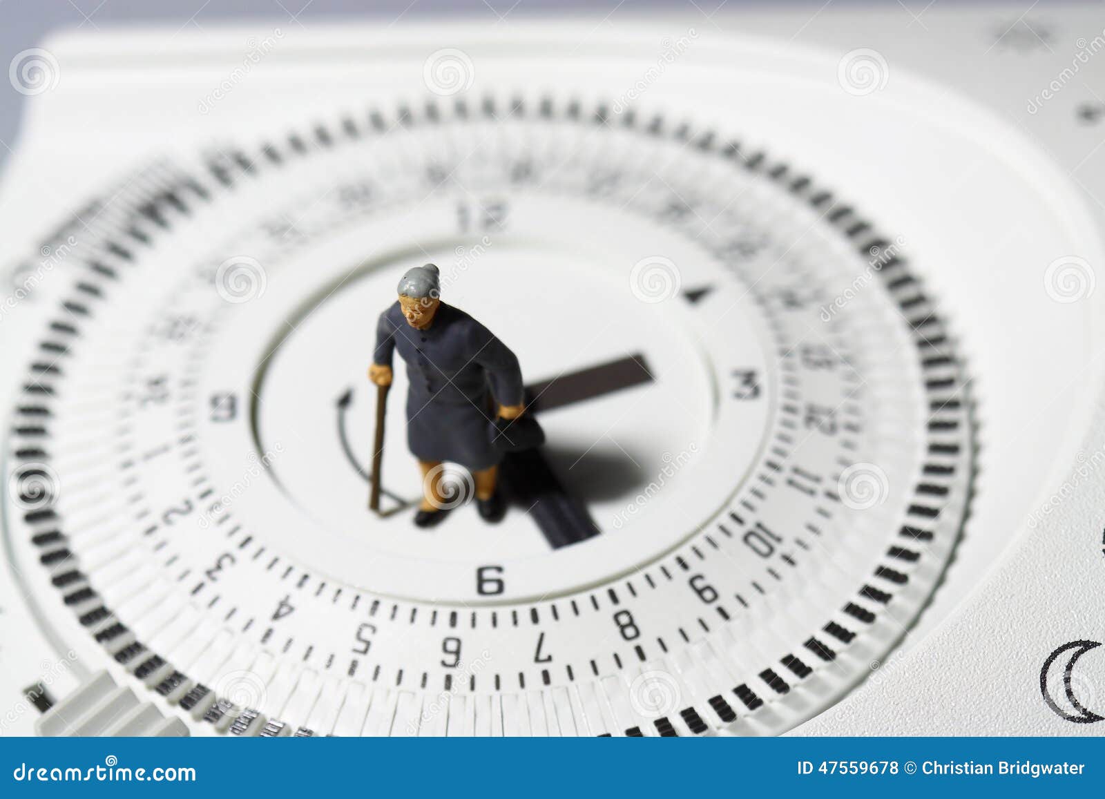 Senior Lady Thermostat Timer C Stock Photo Image of figure, heater