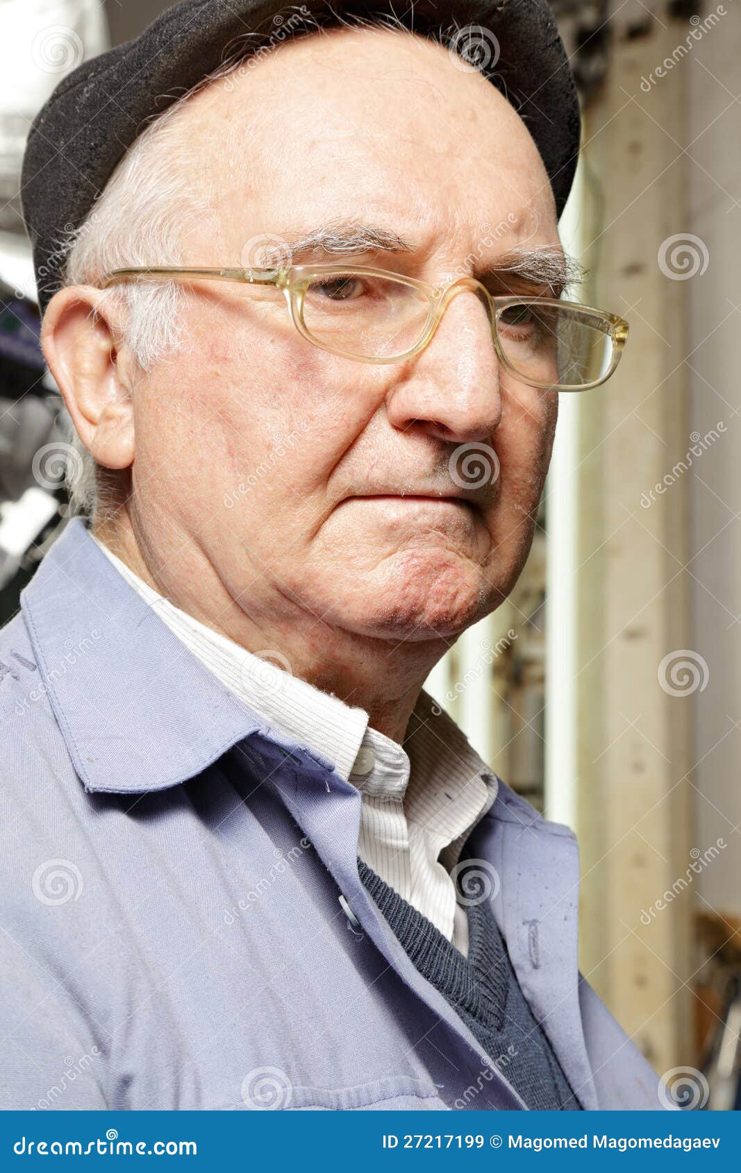 Senior Man in Cap and Eyeglasses Stock Image Image of retirement