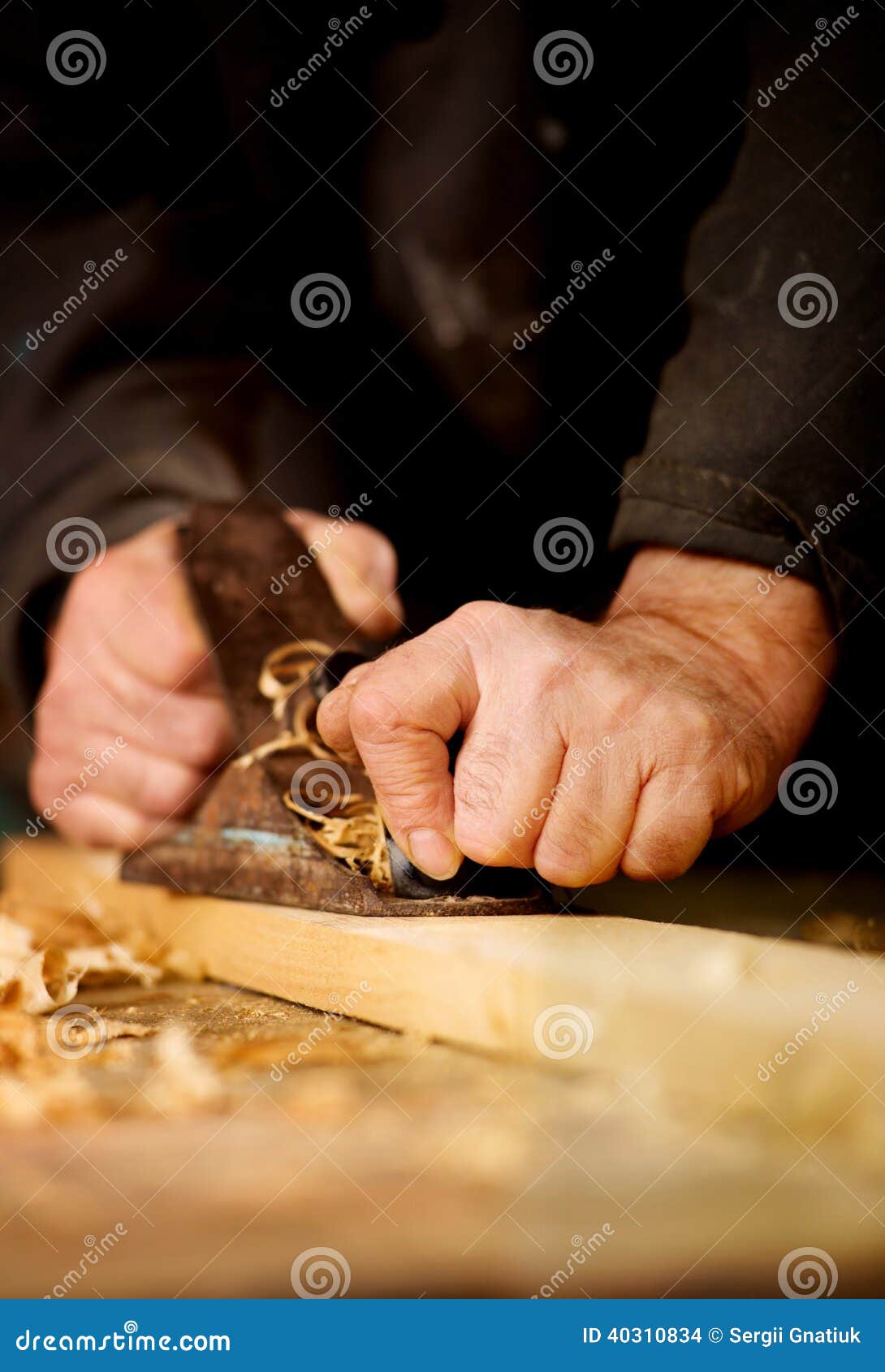 Senior Man Doing Woodworking Stock Photo - Image of 