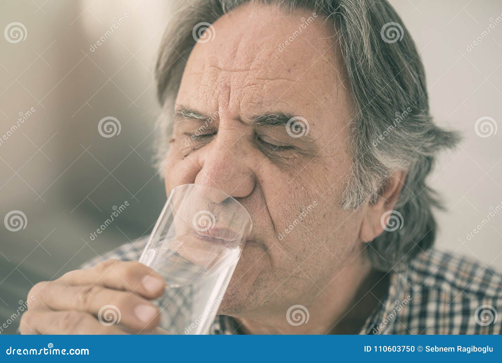 Senior Man Drinking Glass of Water Inside Stock Photo Image of clean, sipping 110603750