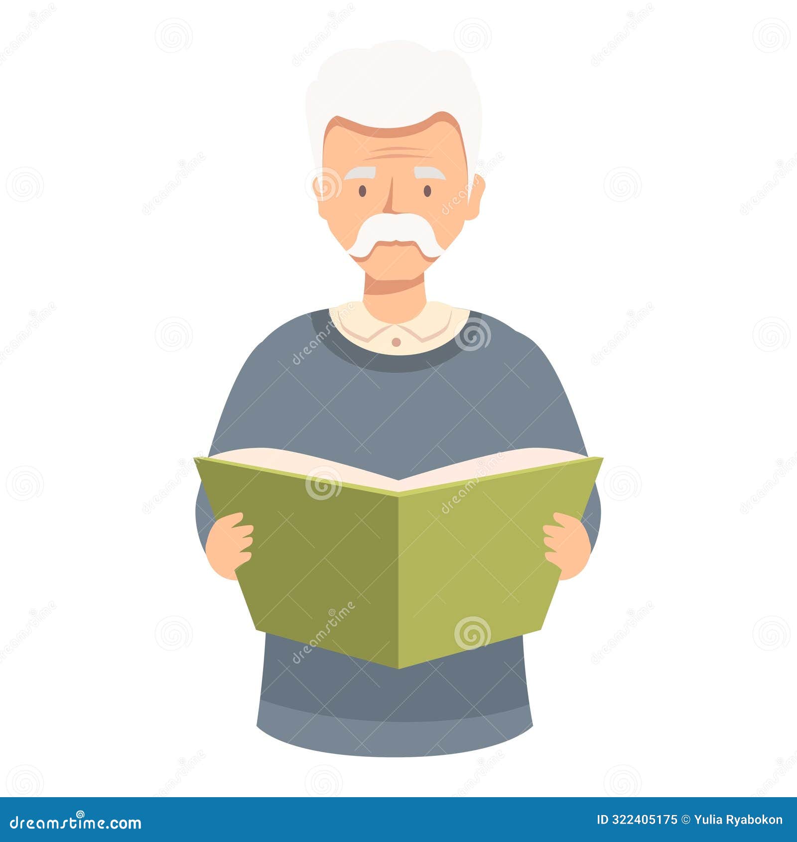 senior man enjoying reading a book, elderly person holding open book, literature and recreation concept