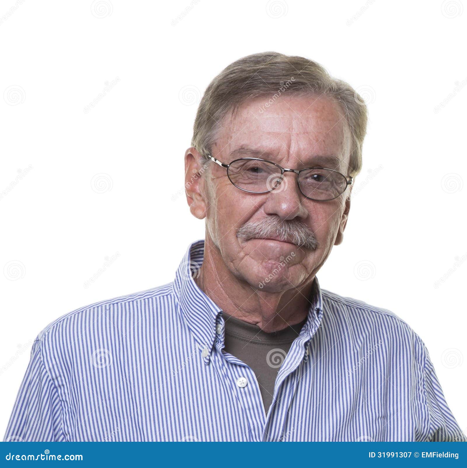 Senior Man With Glasses And Mustache Stock Image Image