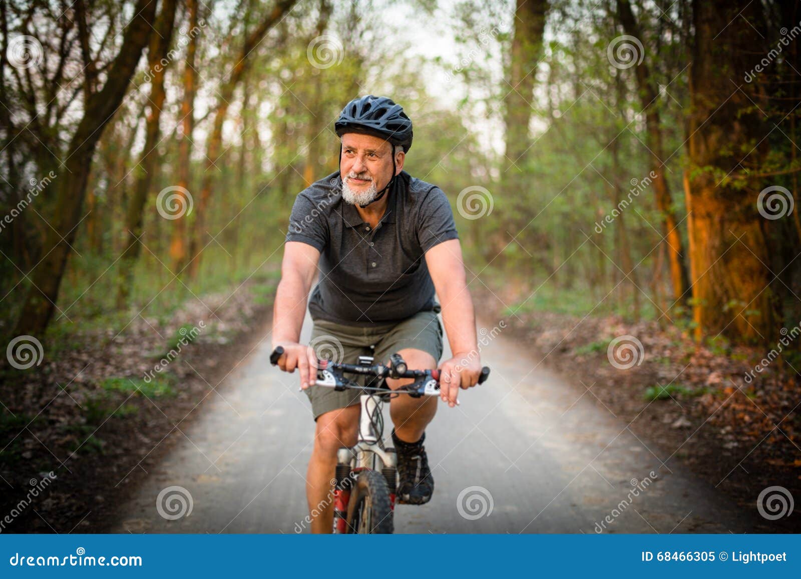 senior man on his mountain bike outdoors