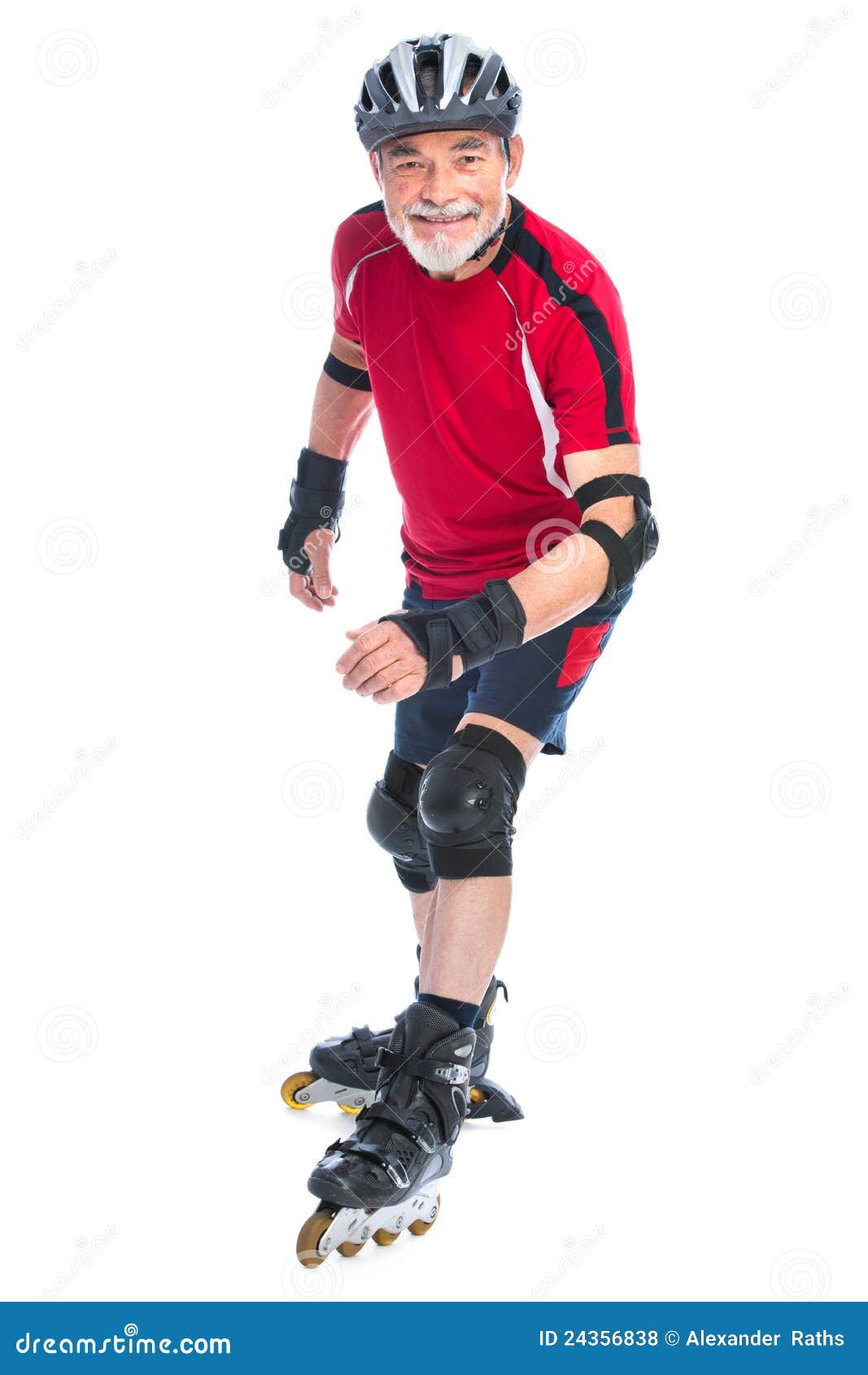 Senior man inline skating stock photo. Image of retirement 24356838