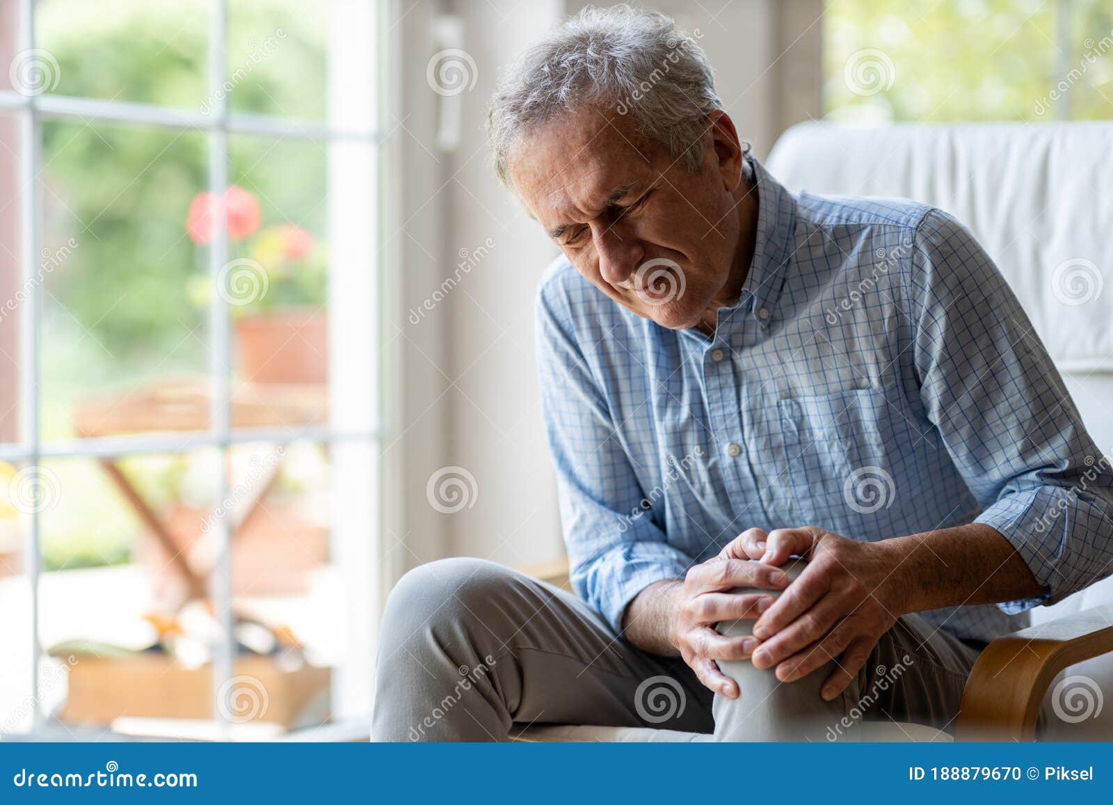 senior man with knee pain