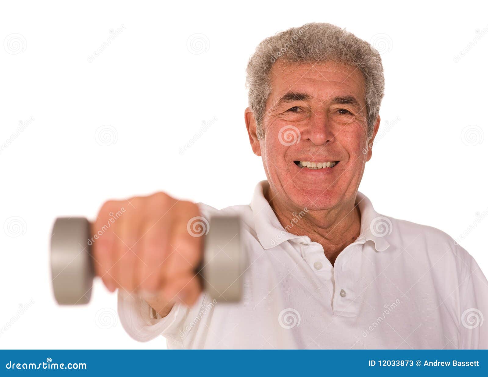 Senior man lifting weights stock image. Image of body 12033873