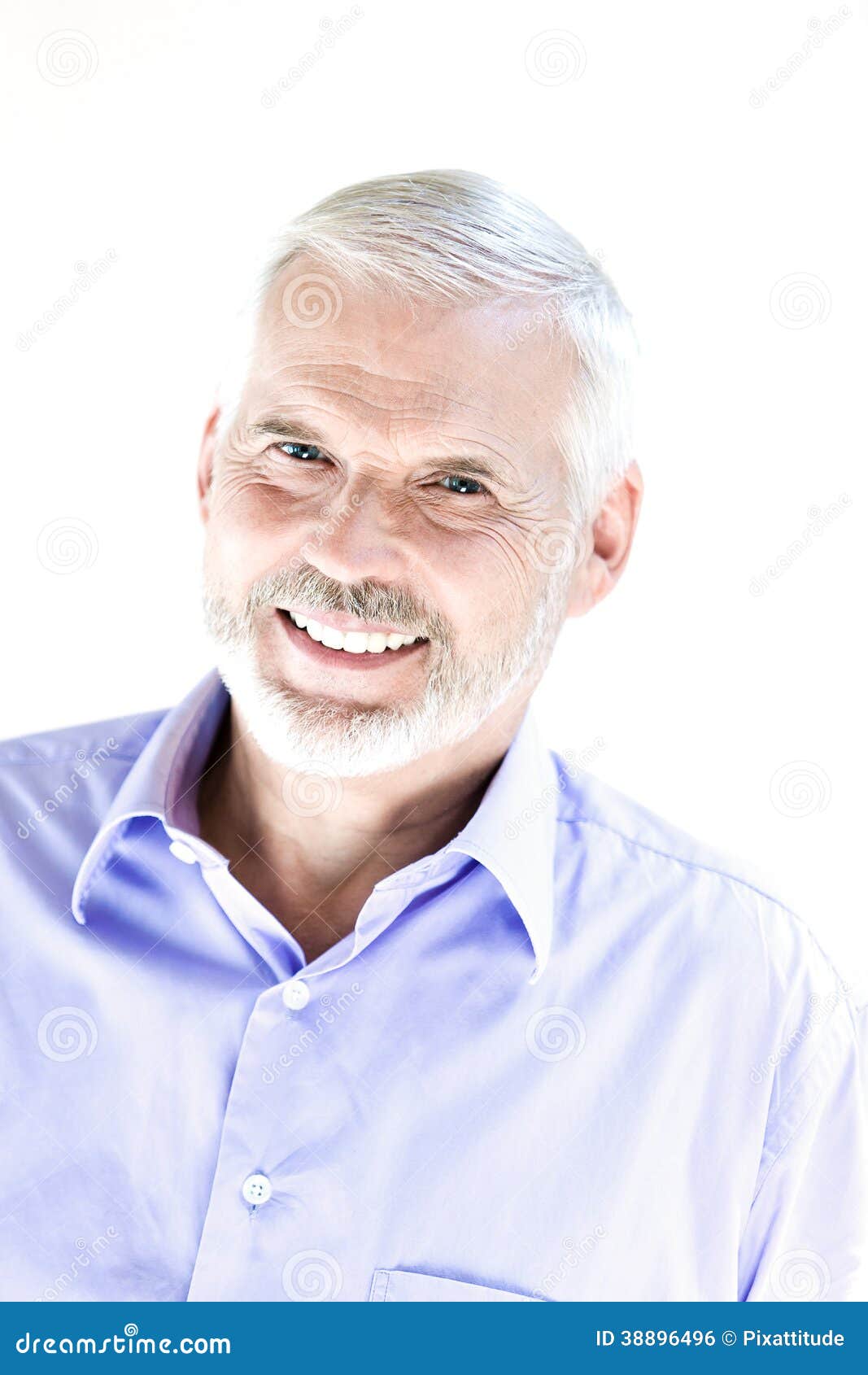 senior man portrait toothy smile