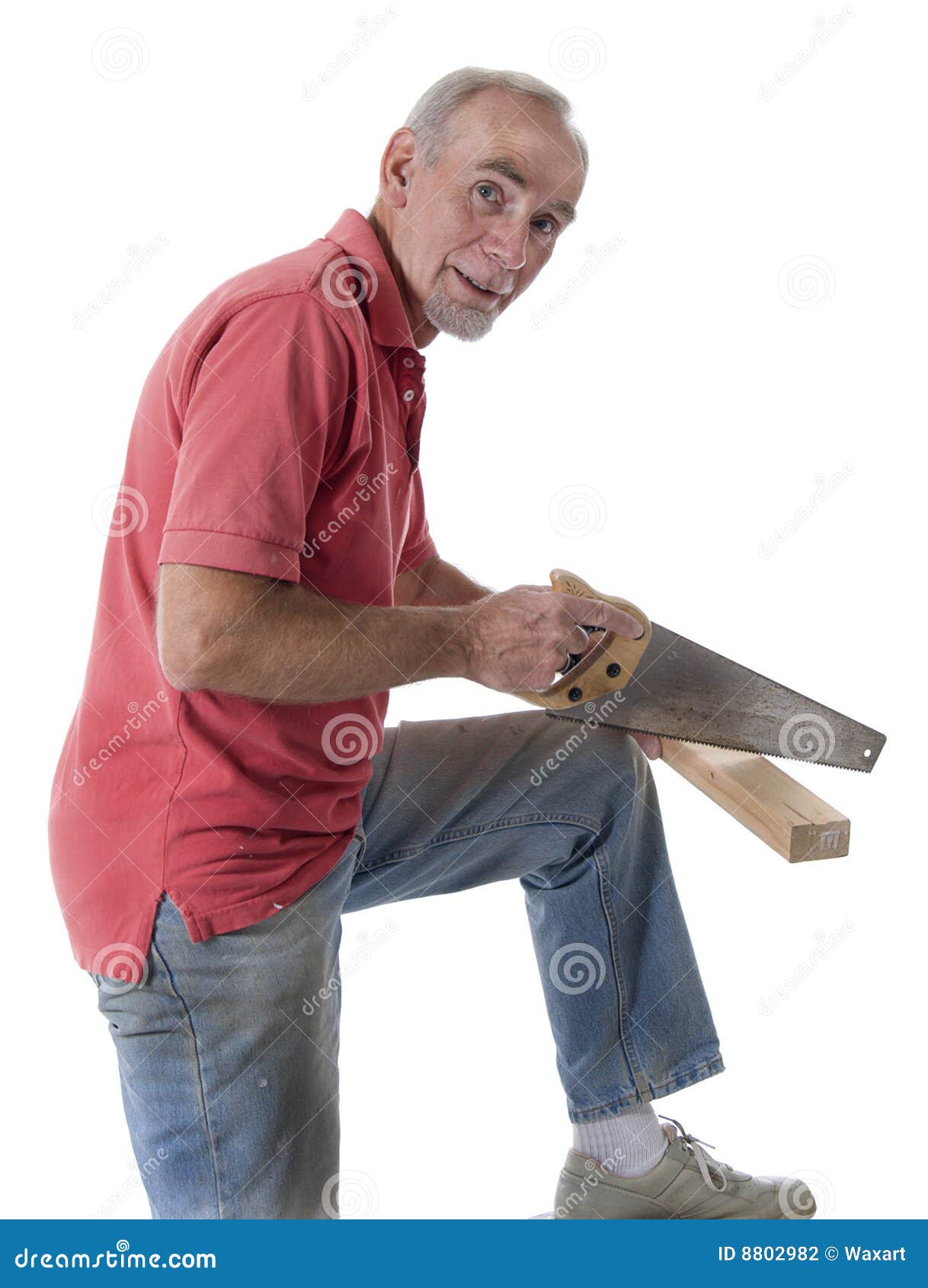Senior Man Sawing Wood Stock Photography Image 8802982