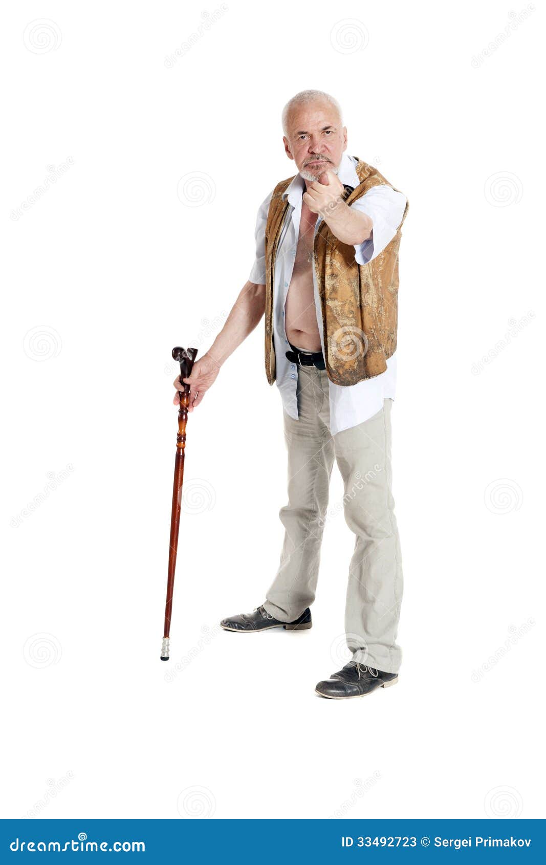 Senior Man Walking With A Cane Stock Image - Image Of Glasses, Adult:  33492723