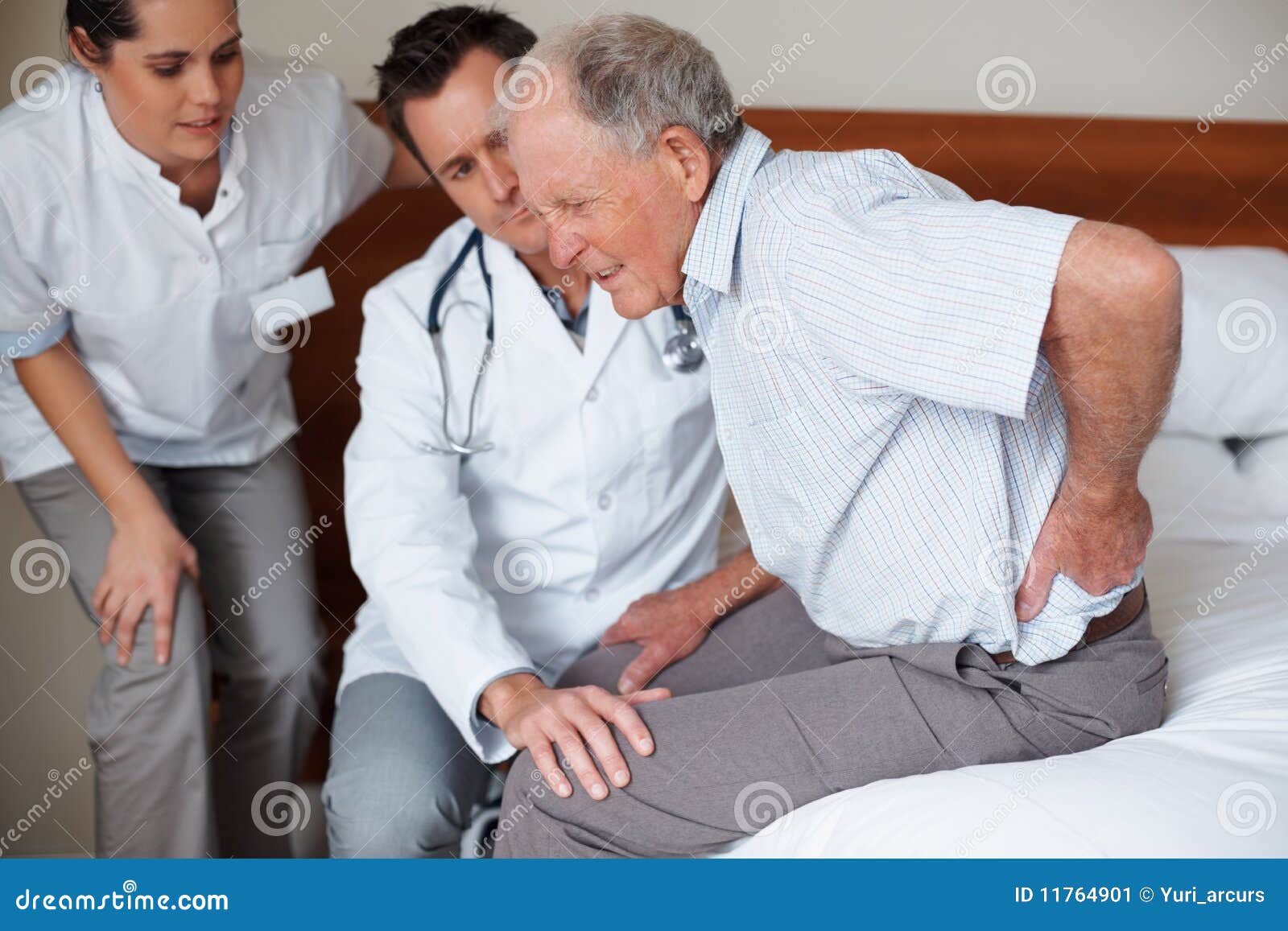Senior Patient with a Backache at the Hospital Stock Image Image of
