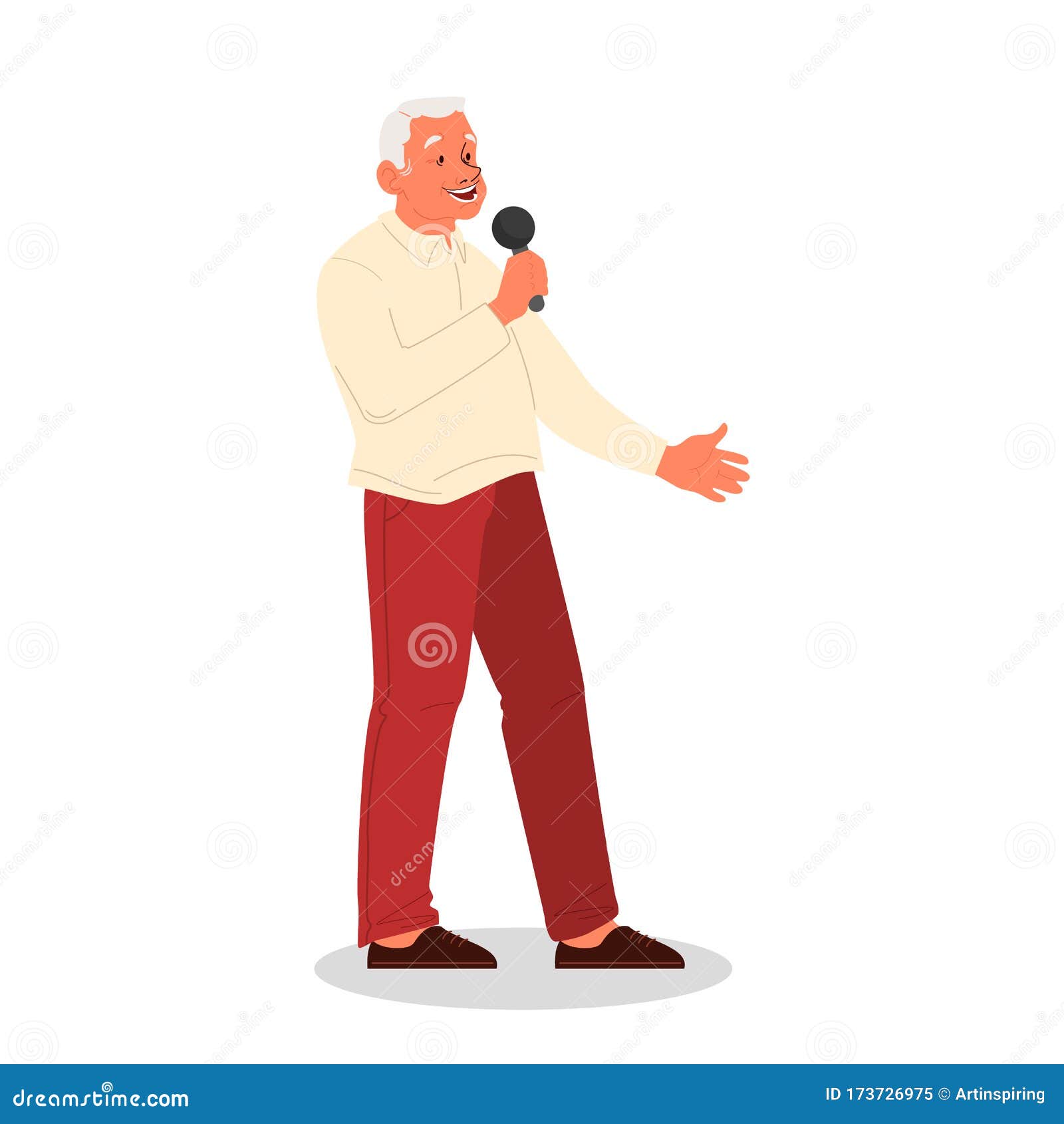 Senior People Singing Karaoke. Old Man Singing Song Stock Vector -  Illustration of performing, musical: 173726975