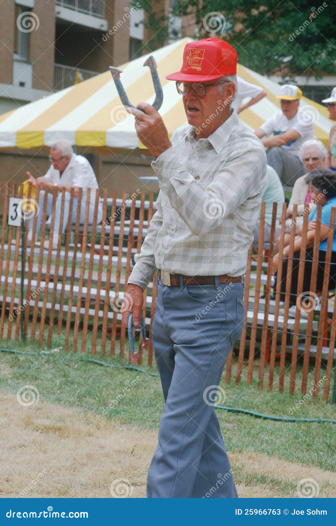 A Senior Playing a Game of Horseshoes Editorial Stock Photo Image of