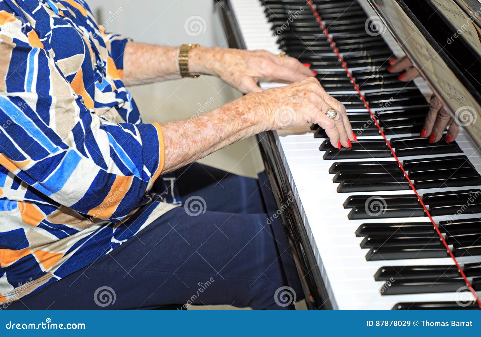 Senior playing the piano stock image. Image of home, classical 87878029