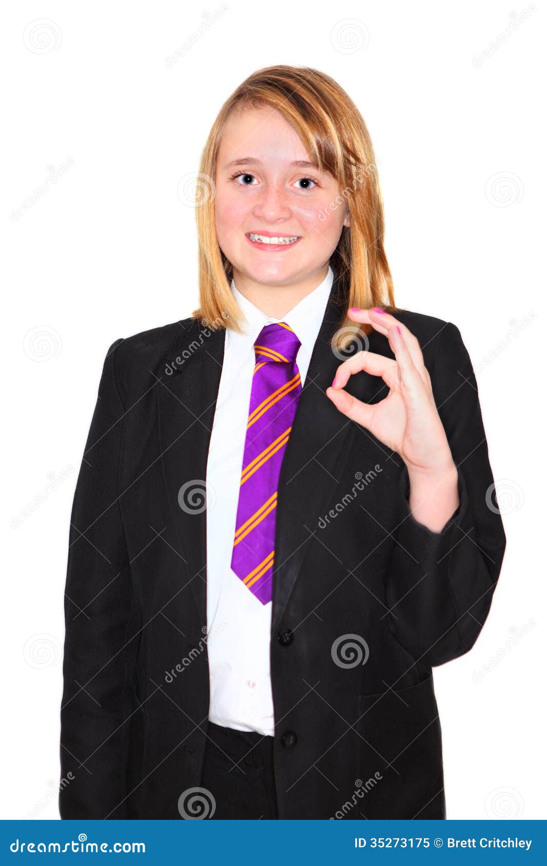 Senior Schoolgirl In Uniform Royalty-Free Stock Photo | CartoonDealer ...