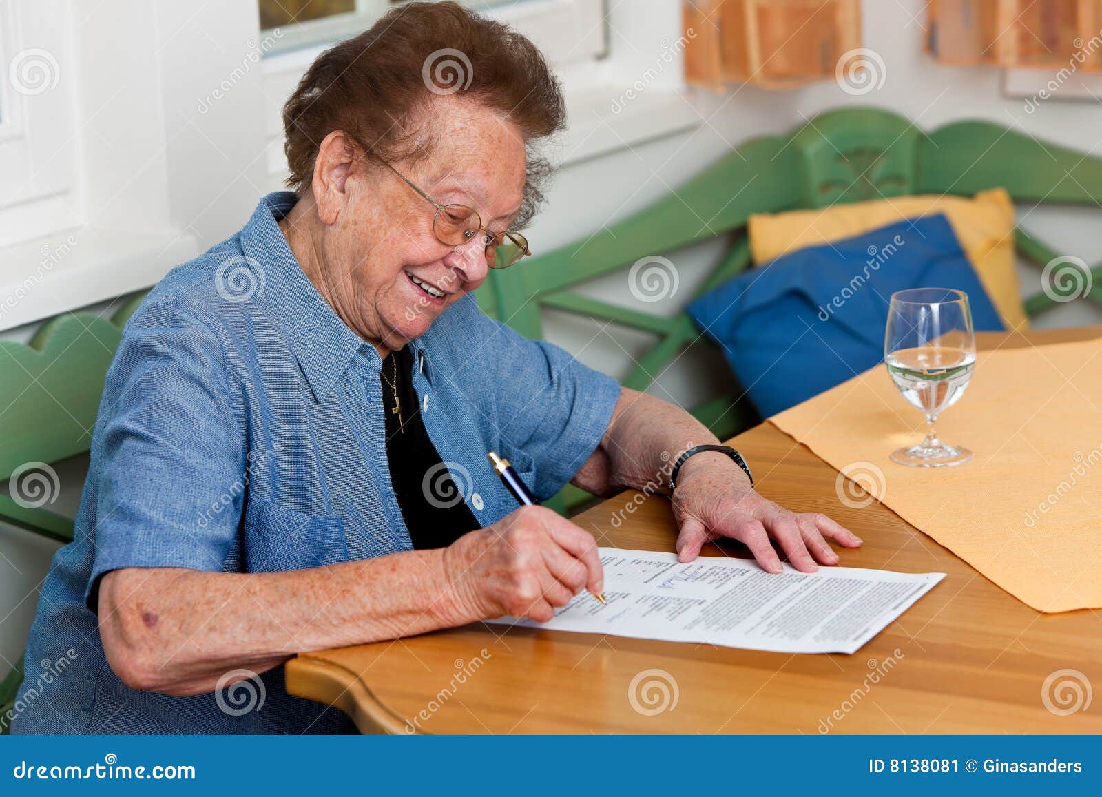 Senior signs a contract stock image. Image of lapse, icons - 8138081