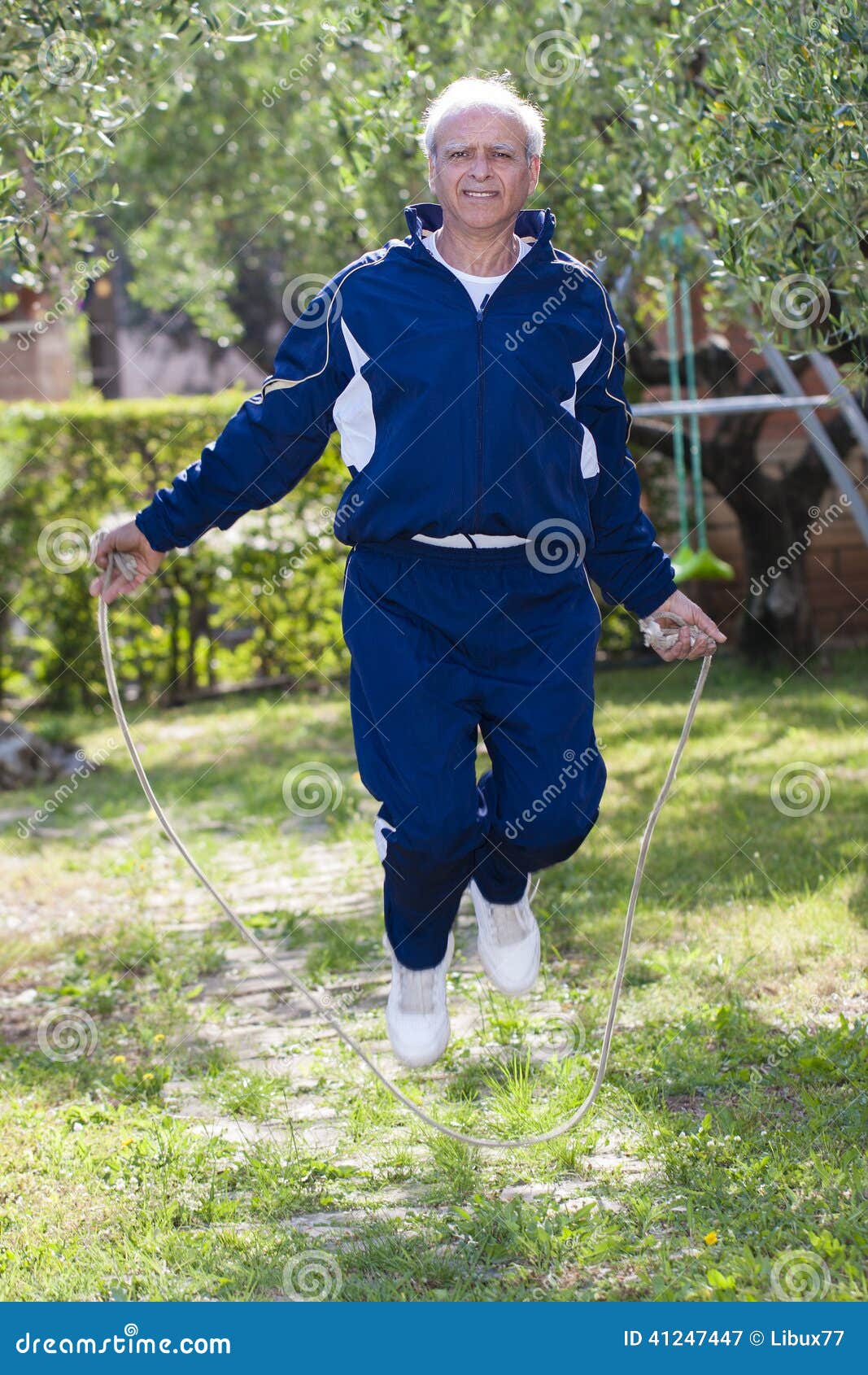 Senior Skipping Rope Outdoor Stock Photo - Image: 41247447