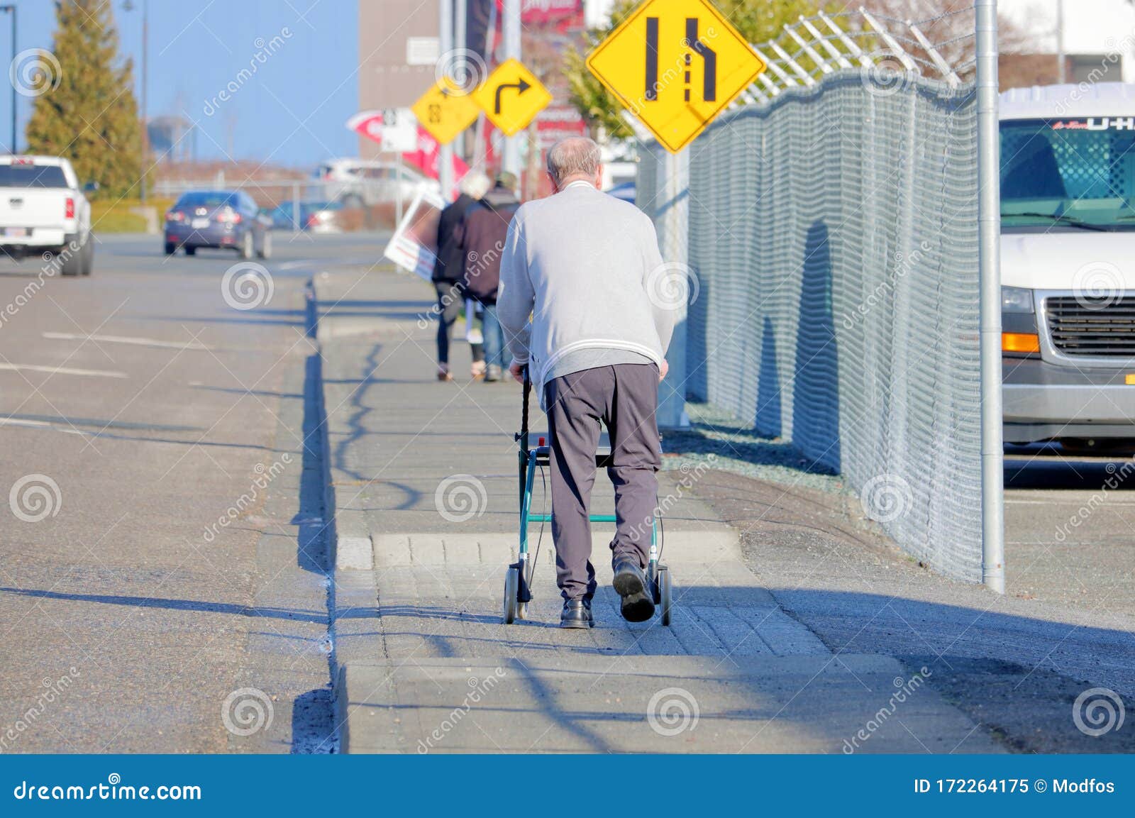 Senior Uses Stroller and Walker Editorial Image Image of retired