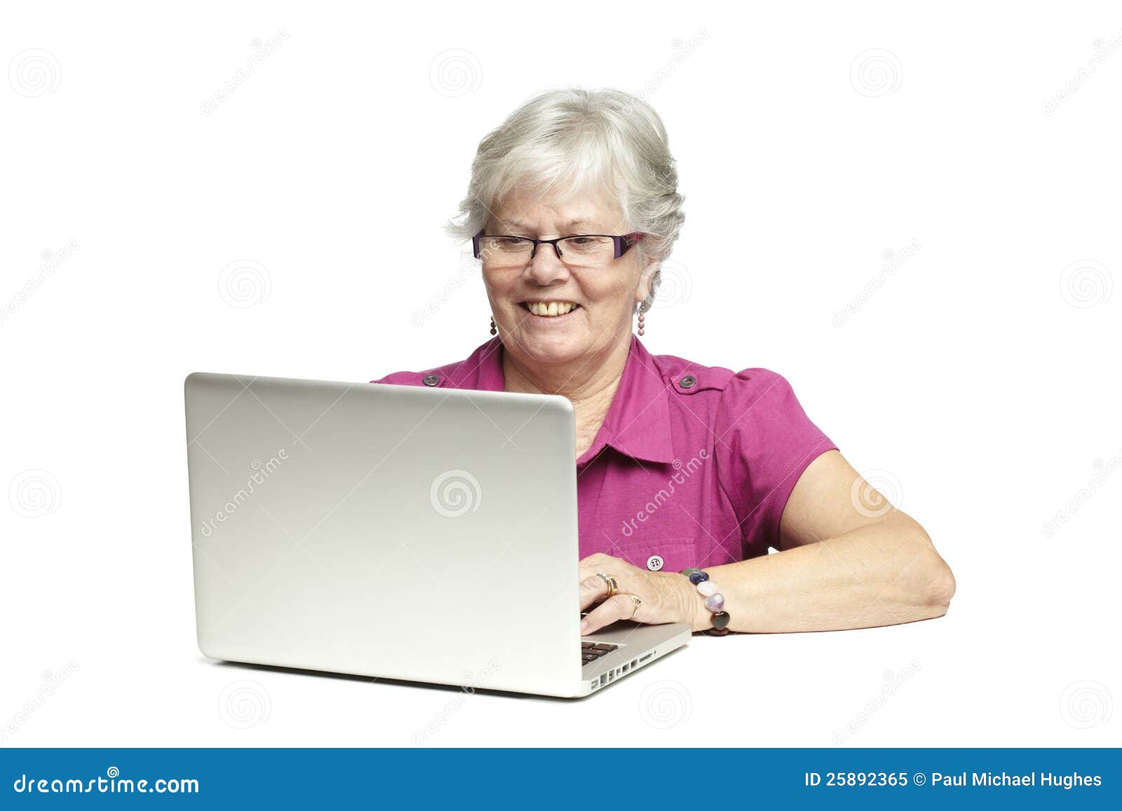 Senior using laptop stock image. Image of cheerful, individuals - 25892365