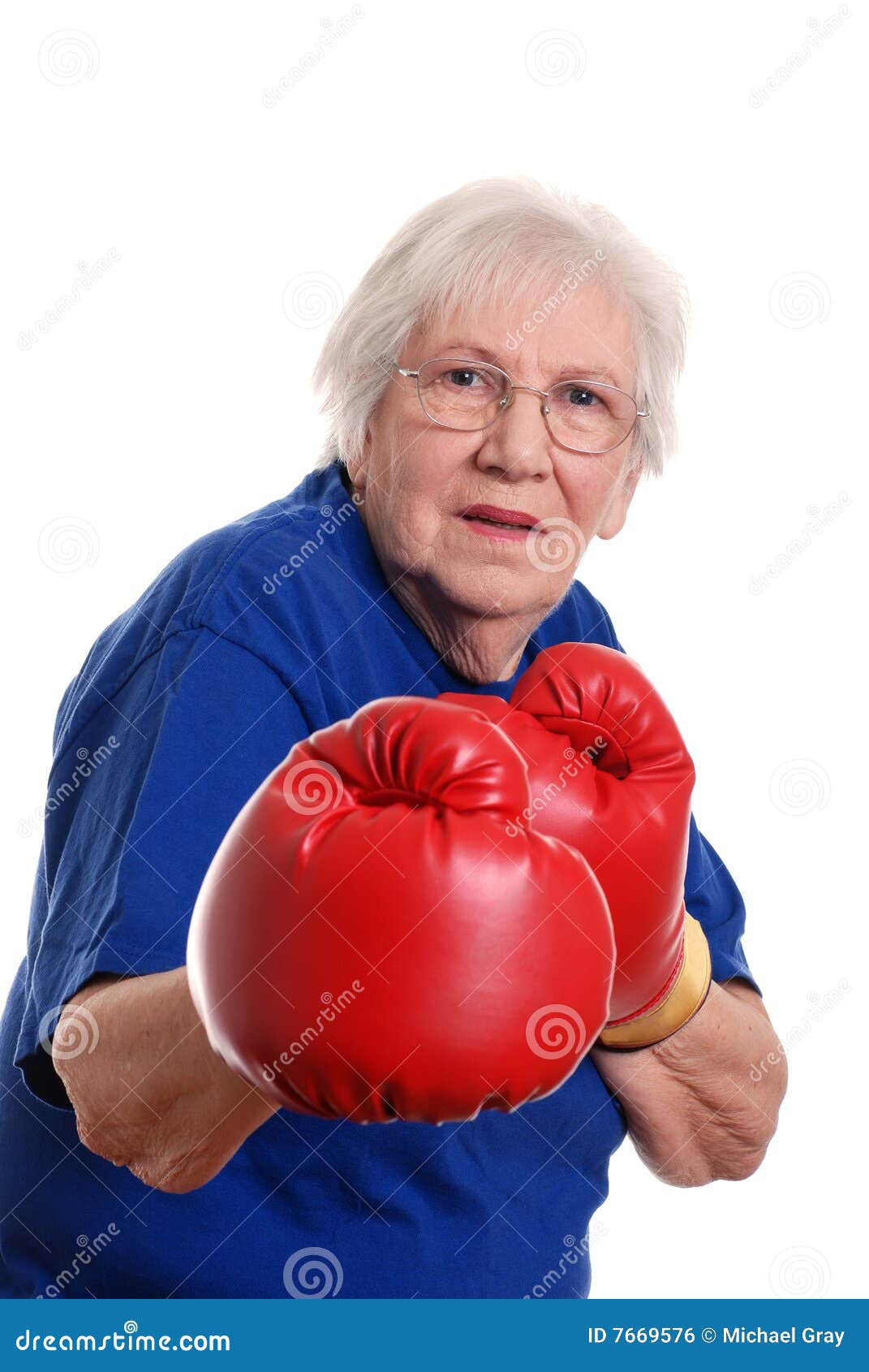 Woman With Red Boxing Gloves Stock Image 25235221