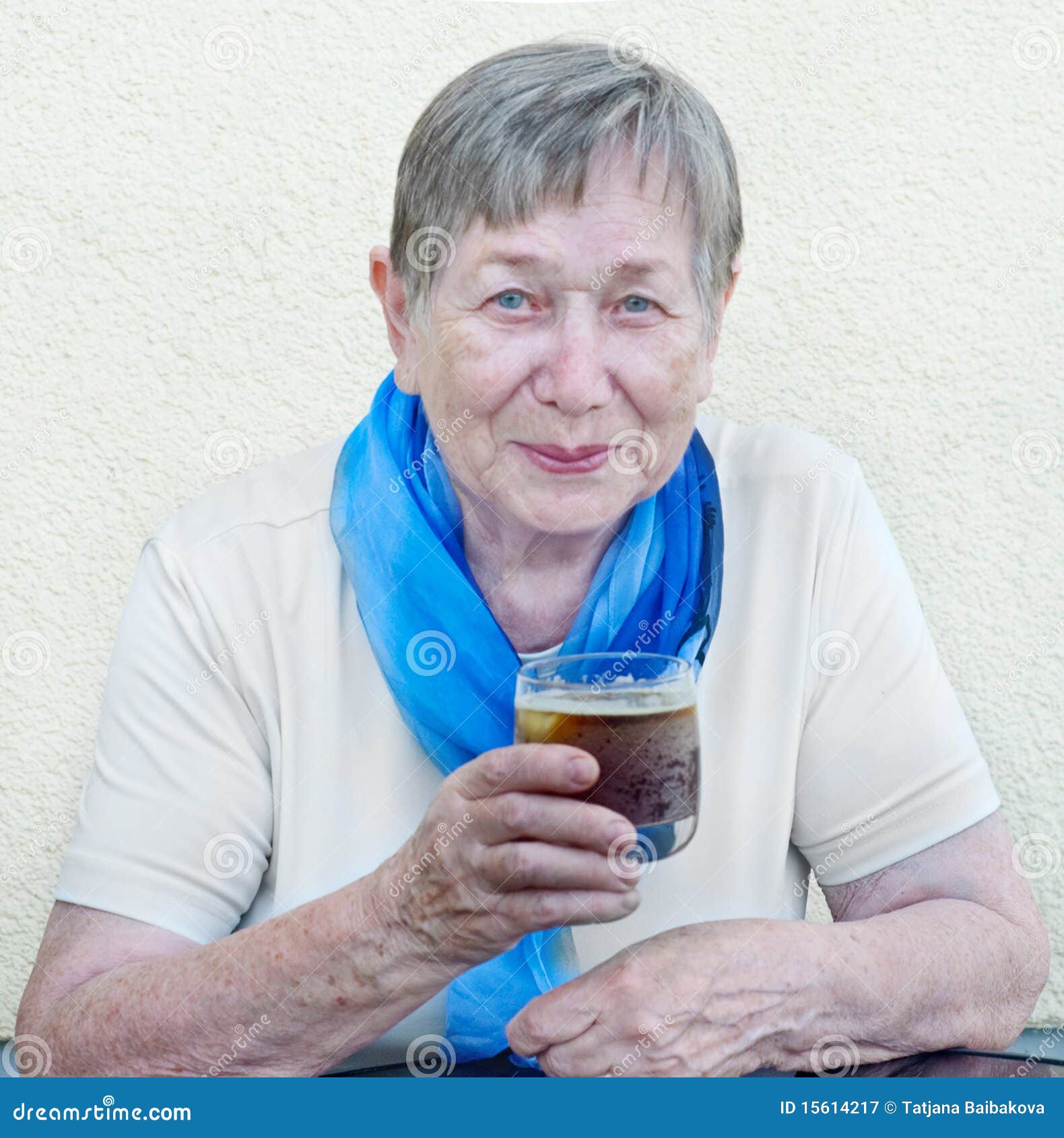Senior woman drinking stock image. Image of grandmother 15614217
