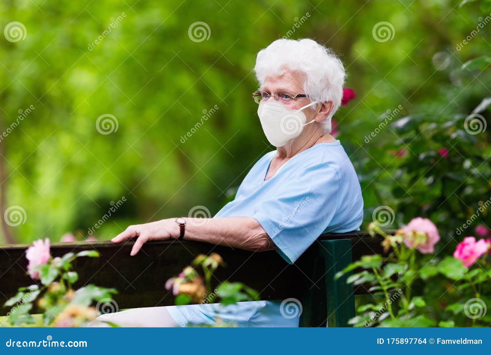 senior woman in face mask. virus outbreak