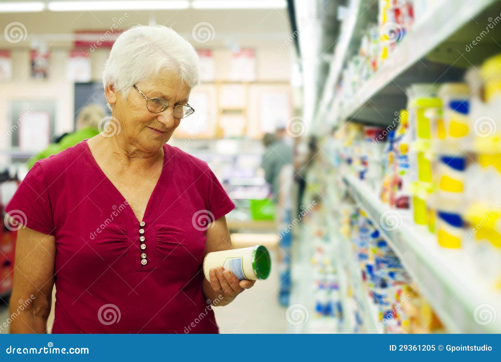 Senior Woman in Groceries Store Stock Image Image of hair, life 29361205