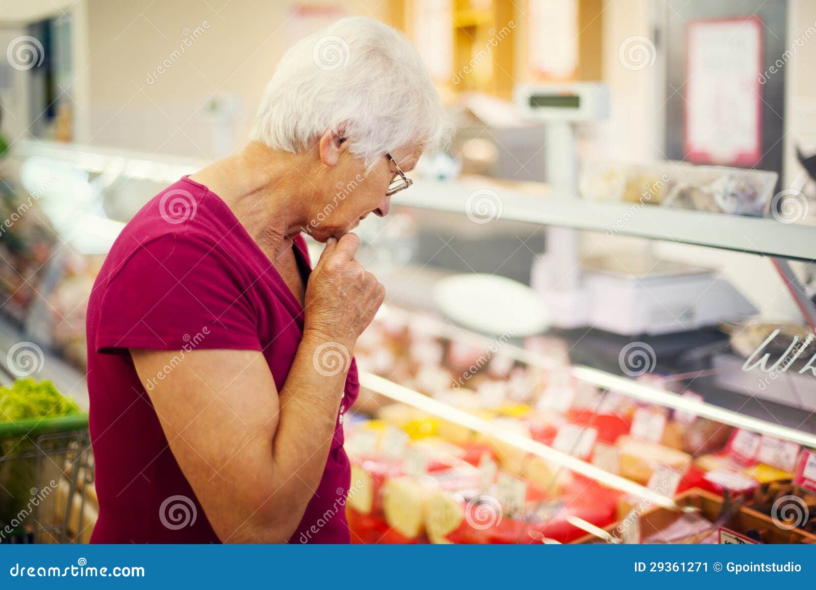 Senior Woman in Groceries Store Stock Image Image of food, cheddar 29361271