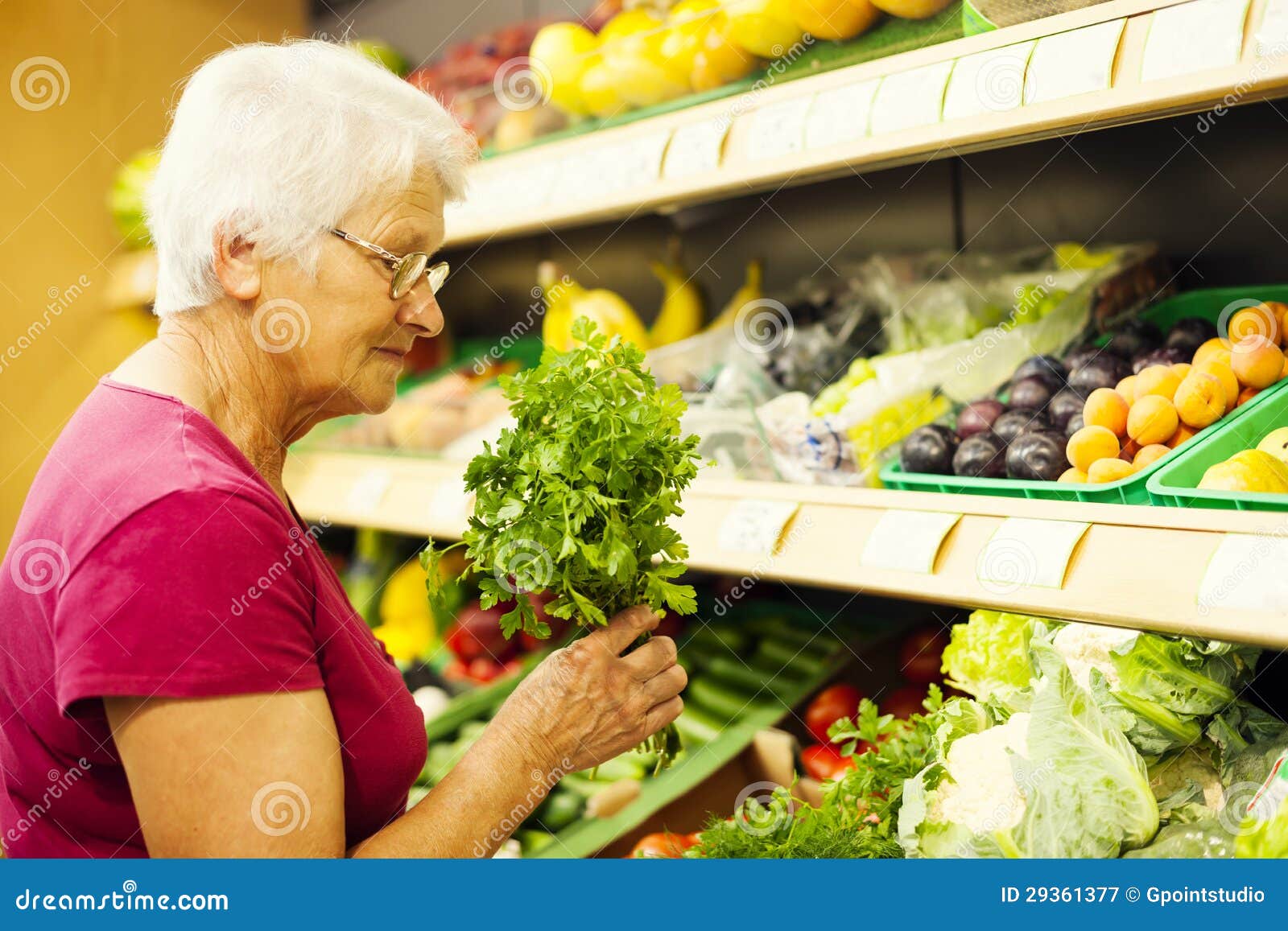 Senior Woman in Groceries Store Stock Image Image of color, human