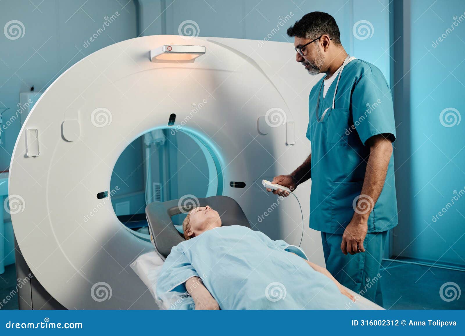 senior woman having ct scan procedure