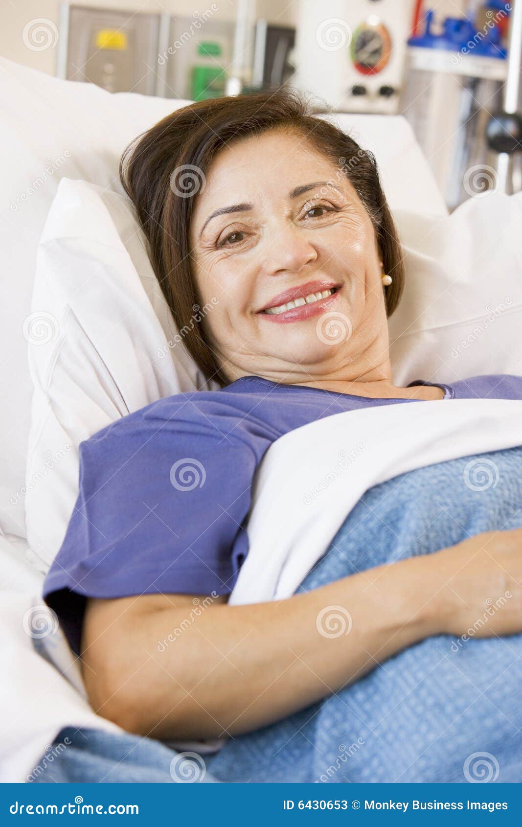 Woman Sleeping In Hospital Bed