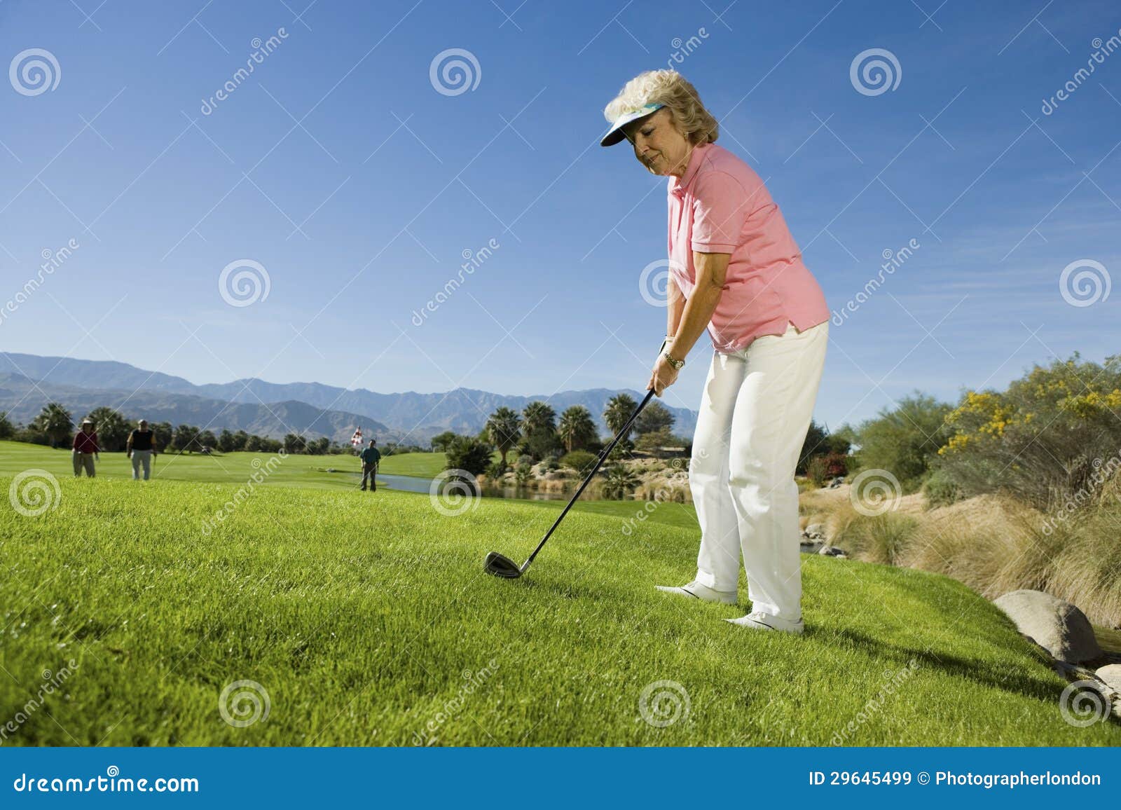 Senior Woman Playing Golf stock image. Image of leisure 29645499