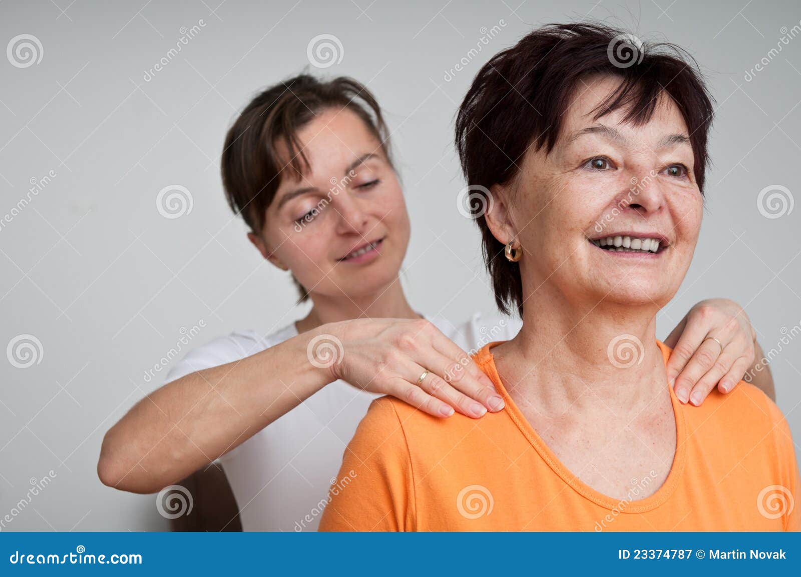 Senior Woman Receiving Massage Stock Image Image of training, hands